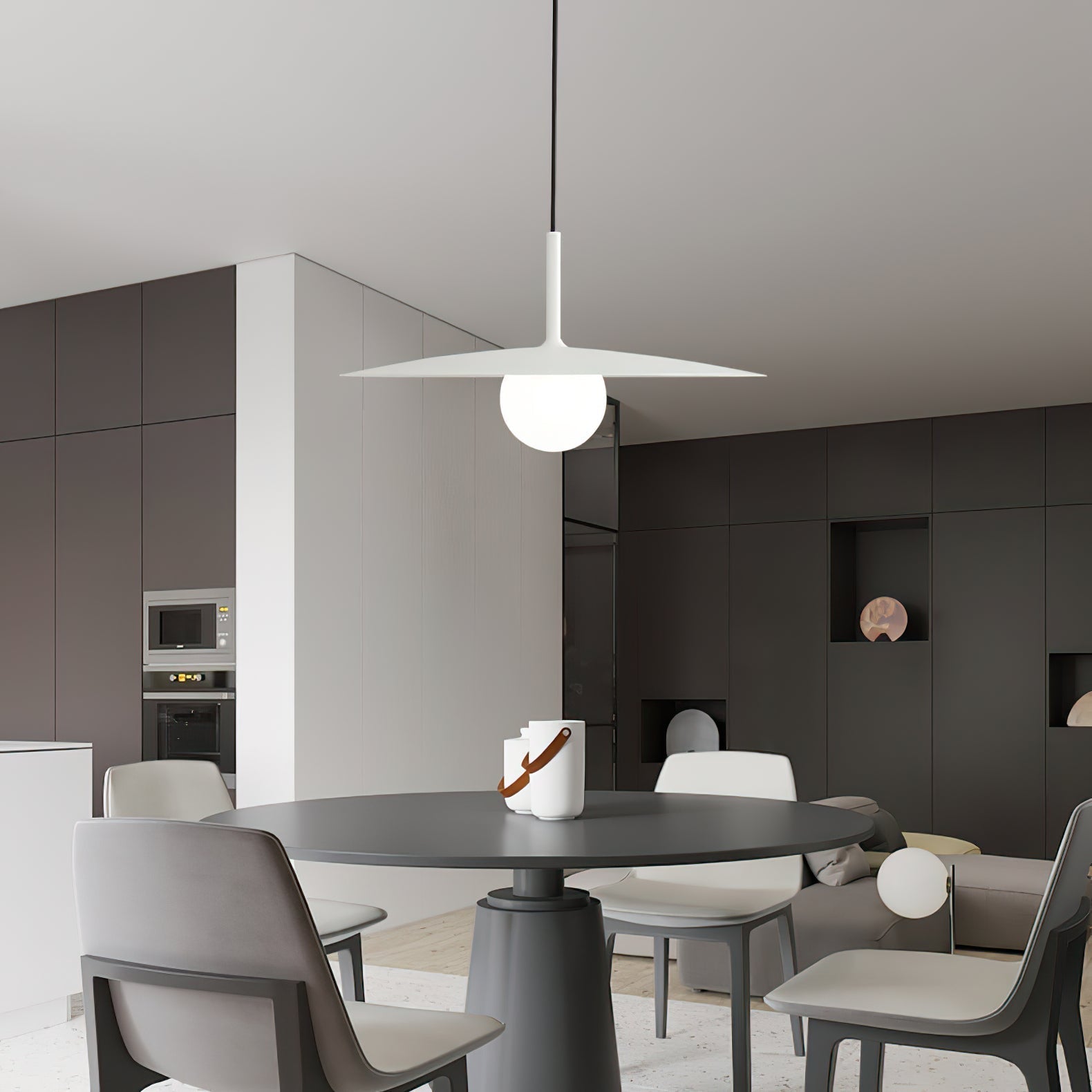 Lustra Suspension Lampe Abat-jour Plat pour Salon