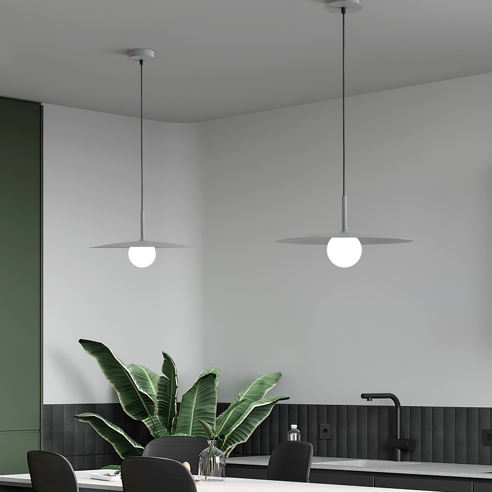 Lustra Suspension Lampe Abat-jour Plat pour Salon