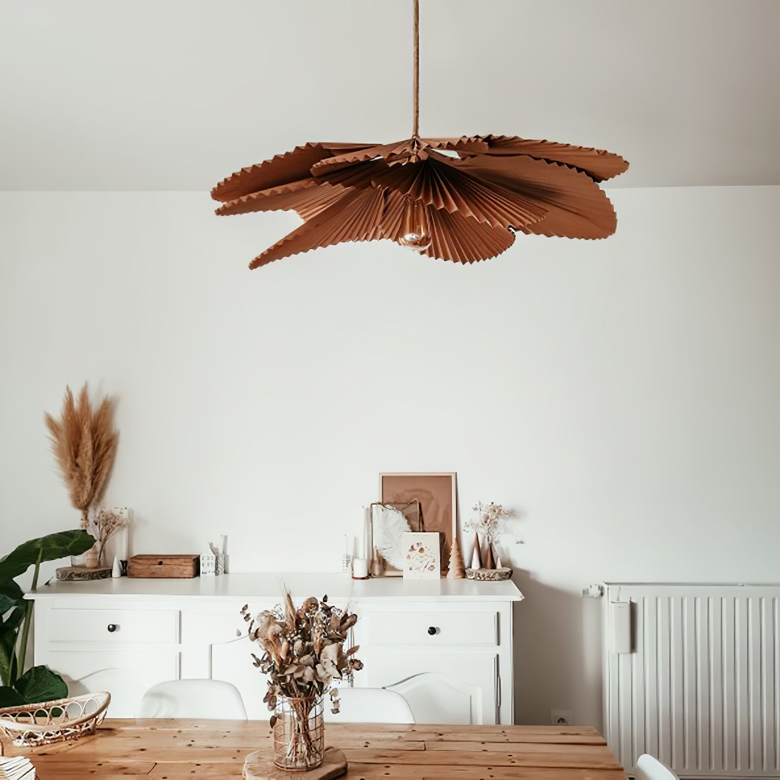 Lustra Suspension Lampe Feuille de Lotus en Papier Pliée Florale