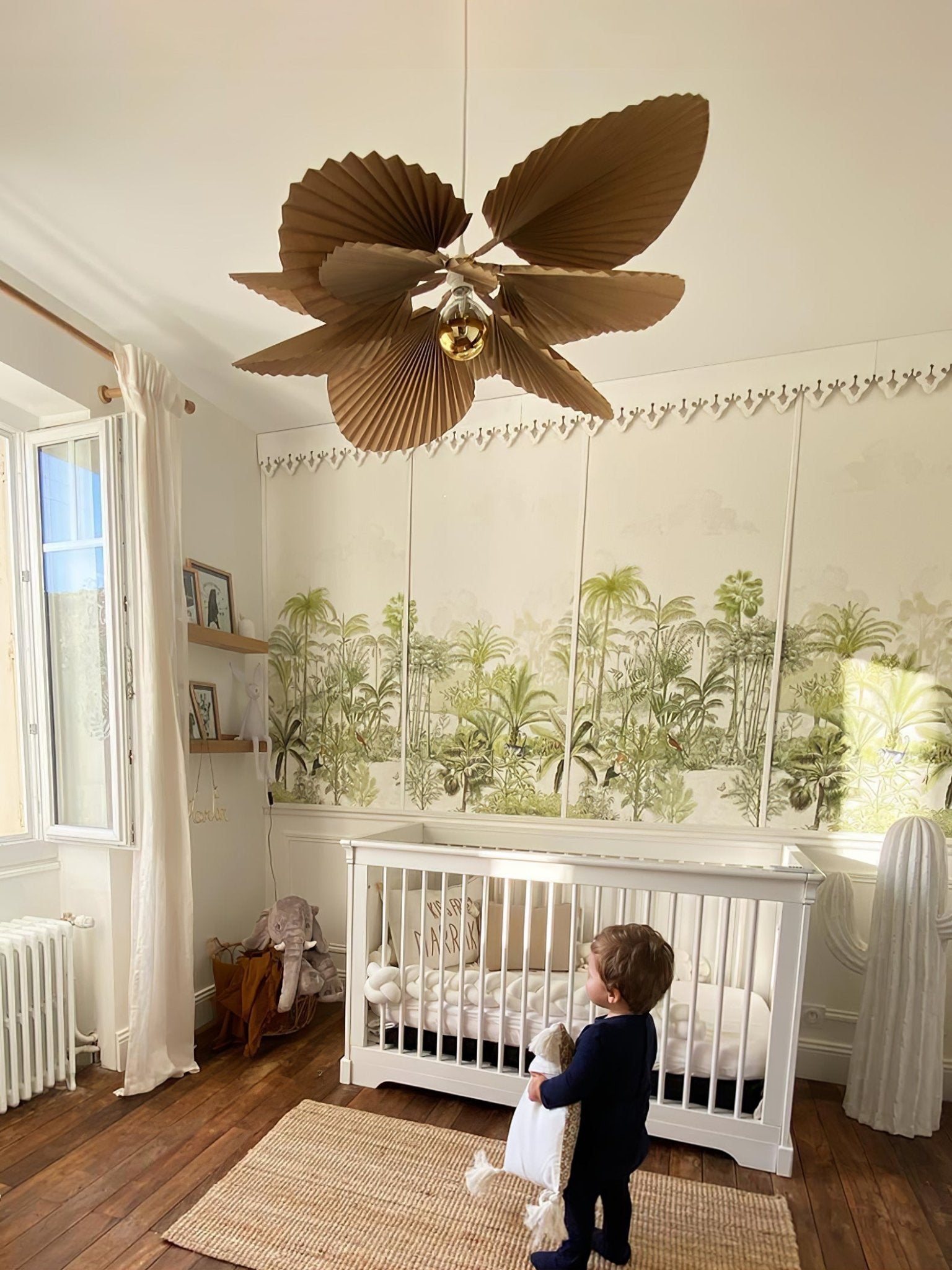 Lustra Suspension Lampe Feuille de Lotus en Papier Pliée Florale