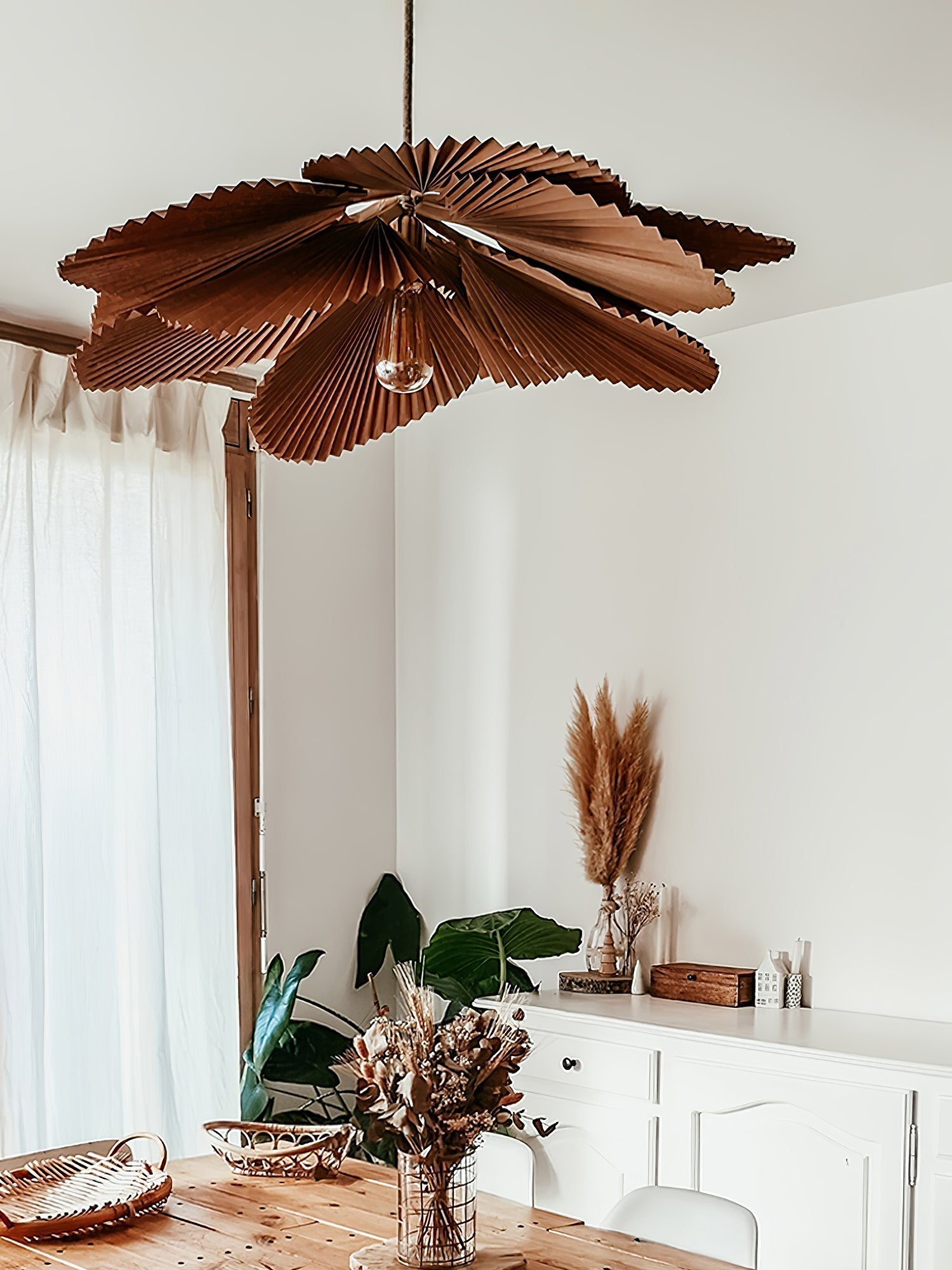Lustra Suspension Lampe Feuille de Lotus en Papier Pliée Florale