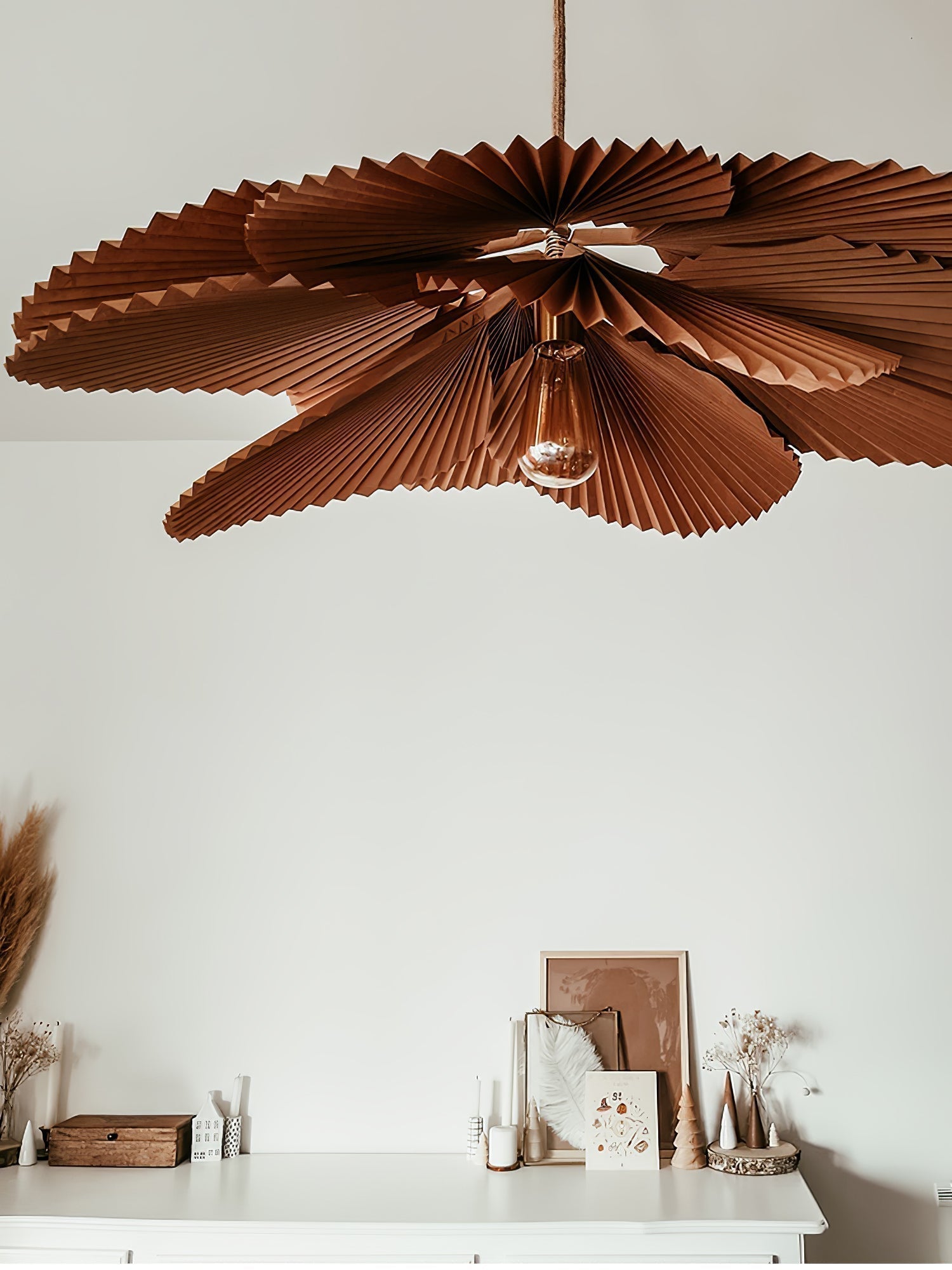 Lustra Suspension Lampe Feuille de Lotus en Papier Pliée Florale