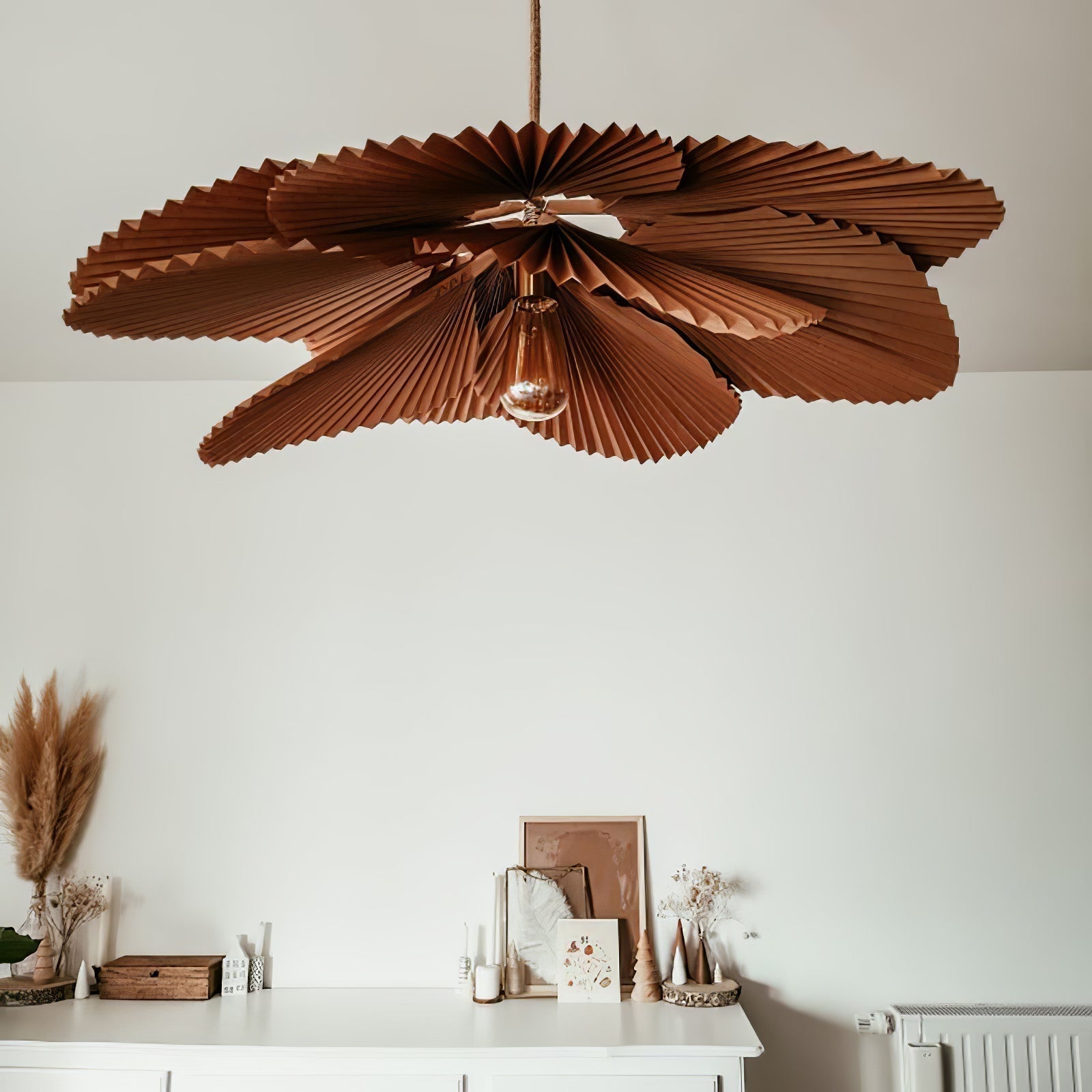 Lustra Suspension Lampe Feuille de Lotus en Papier Pliée Florale