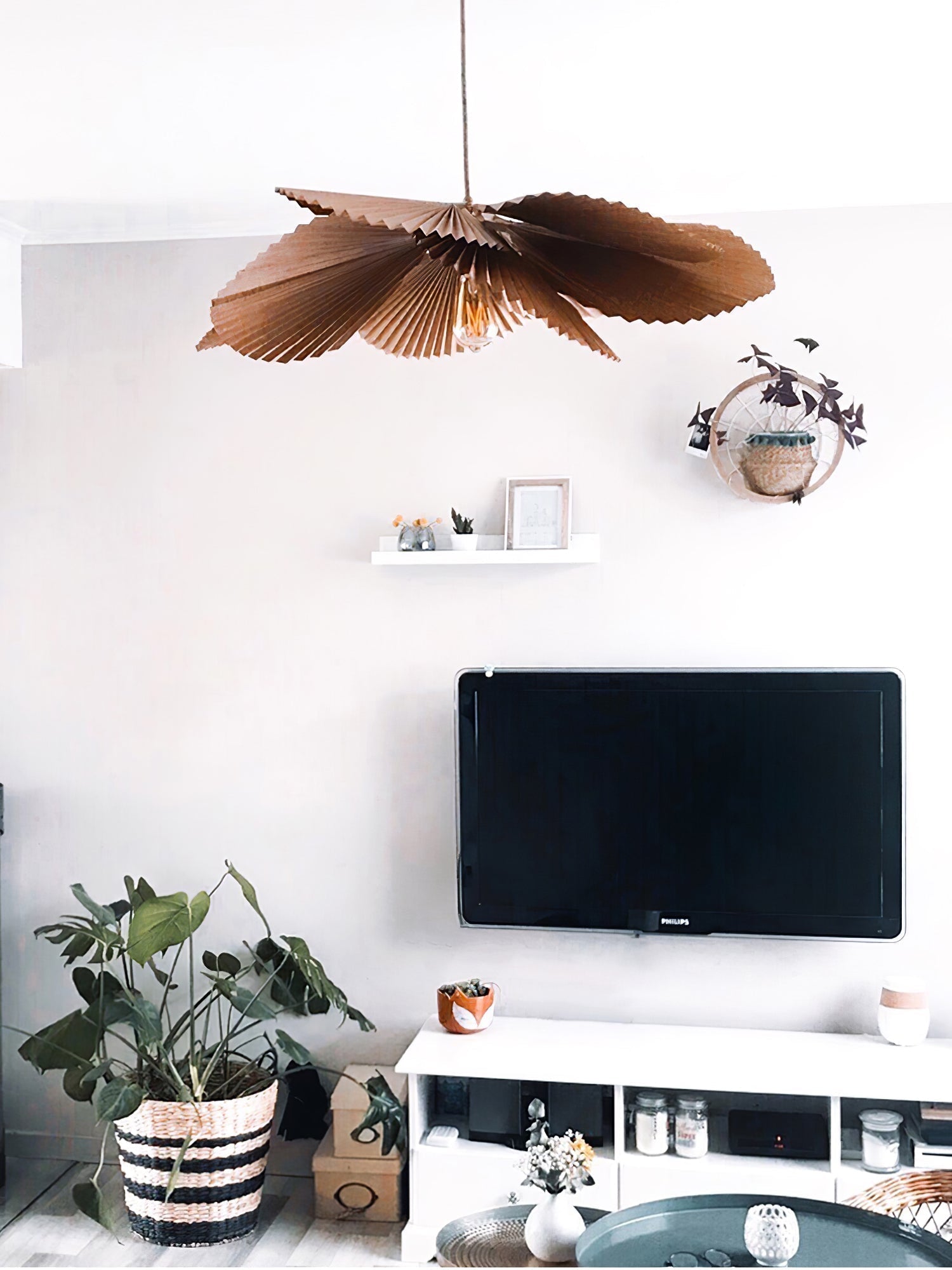 Lustra Suspension Lampe Feuille de Lotus en Papier Pliée Florale