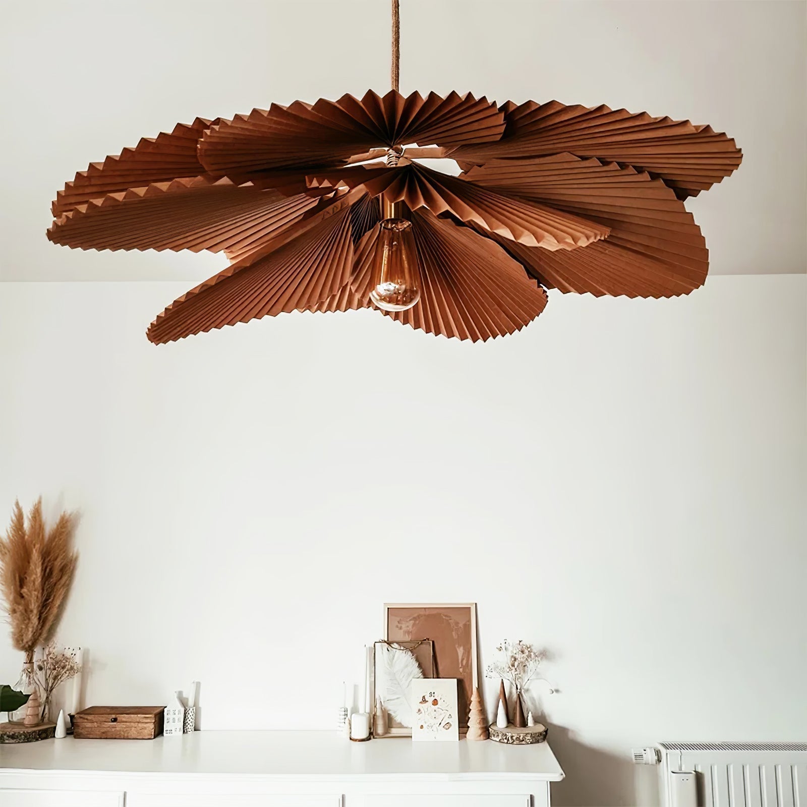 Lustra Suspension Lampe Feuille de Lotus en Papier Pliée Florale