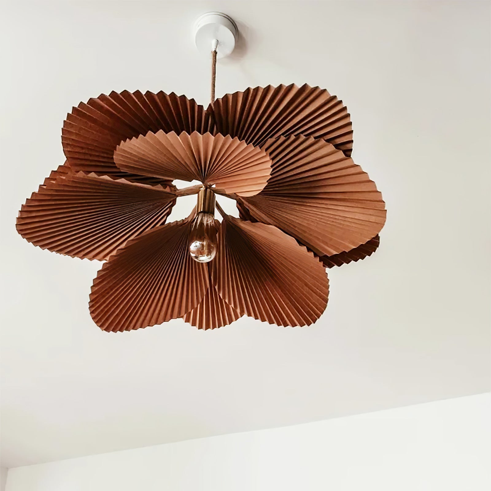Lustra Suspension Lampe Feuille de Lotus en Papier Pliée Florale