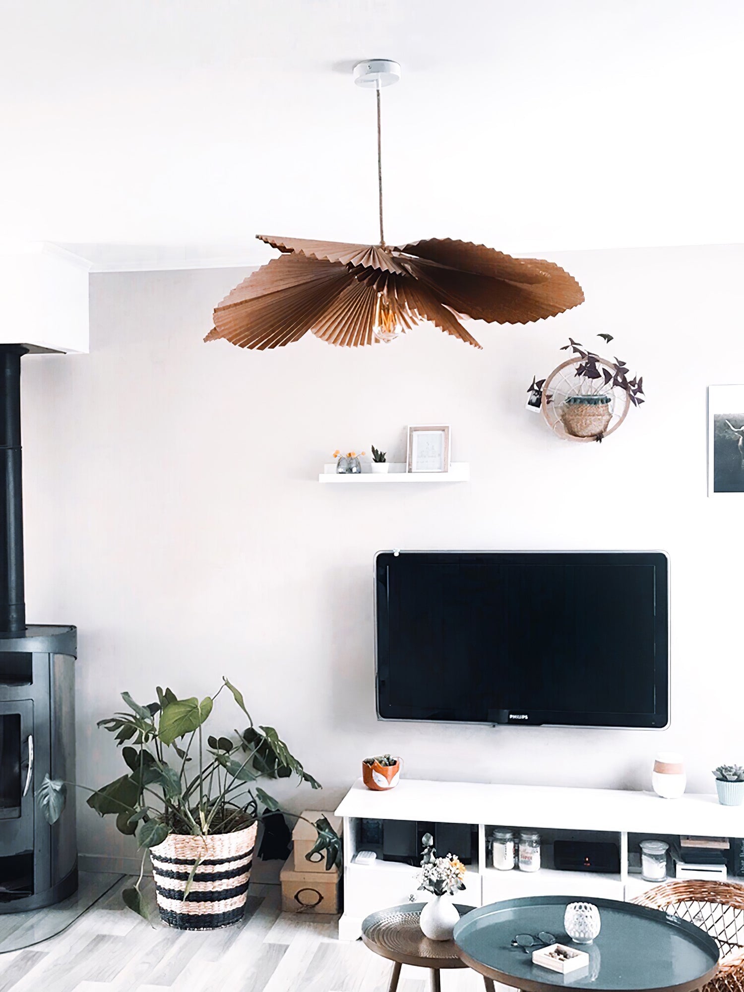 Lustra Suspension Lampe Feuille de Lotus en Papier Pliée Florale