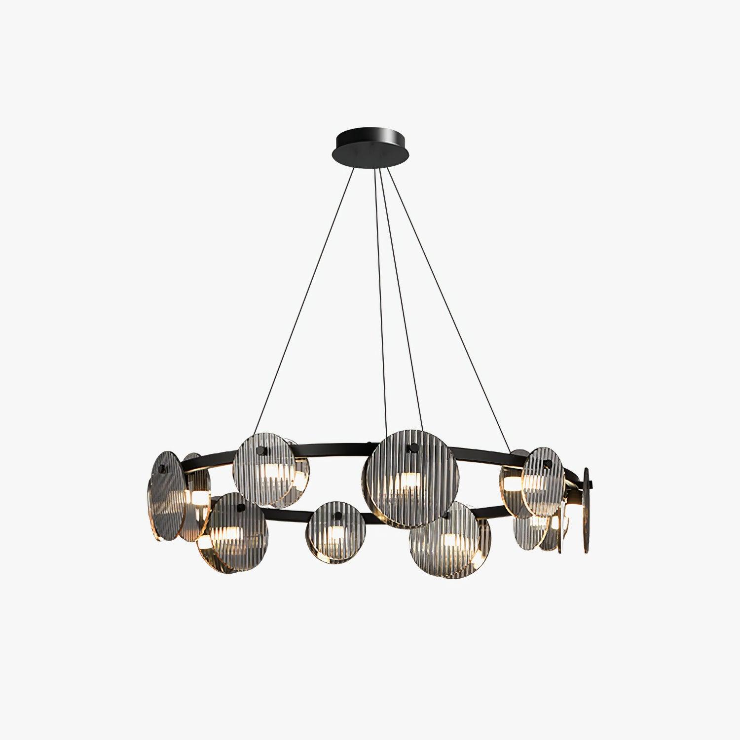 Lustra Lustre en Verre Fumé et Noir