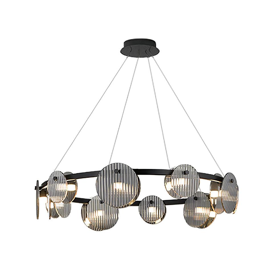 Lustra Lustre en Verre Fumé et Noir