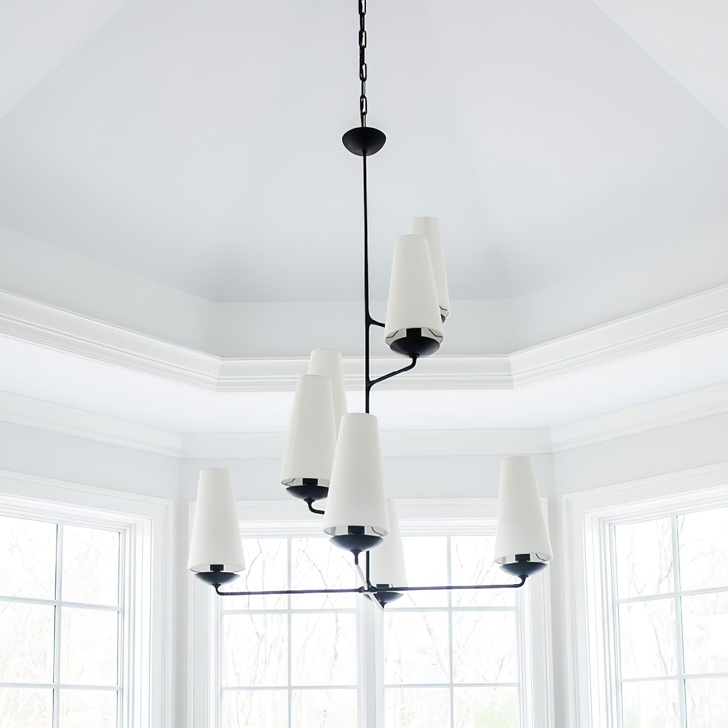 Lustra Lustre Vertical en Cuivre et Lin