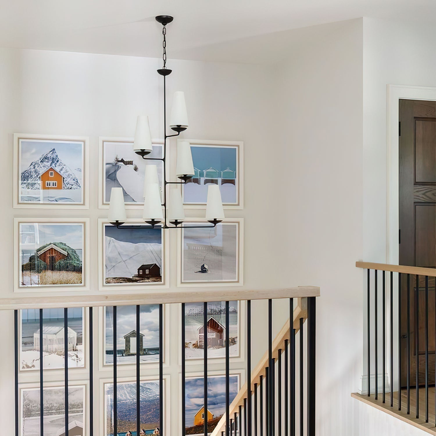 Lustra Lustre Vertical en Cuivre et Lin