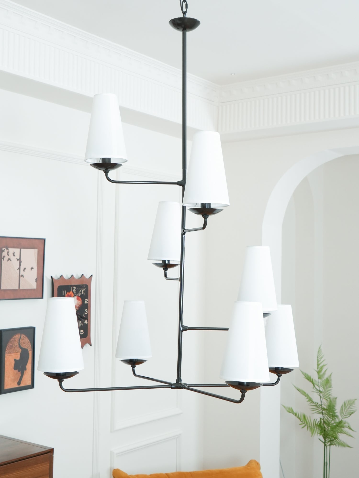 Lustra Lustre Vertical en Cuivre et Lin