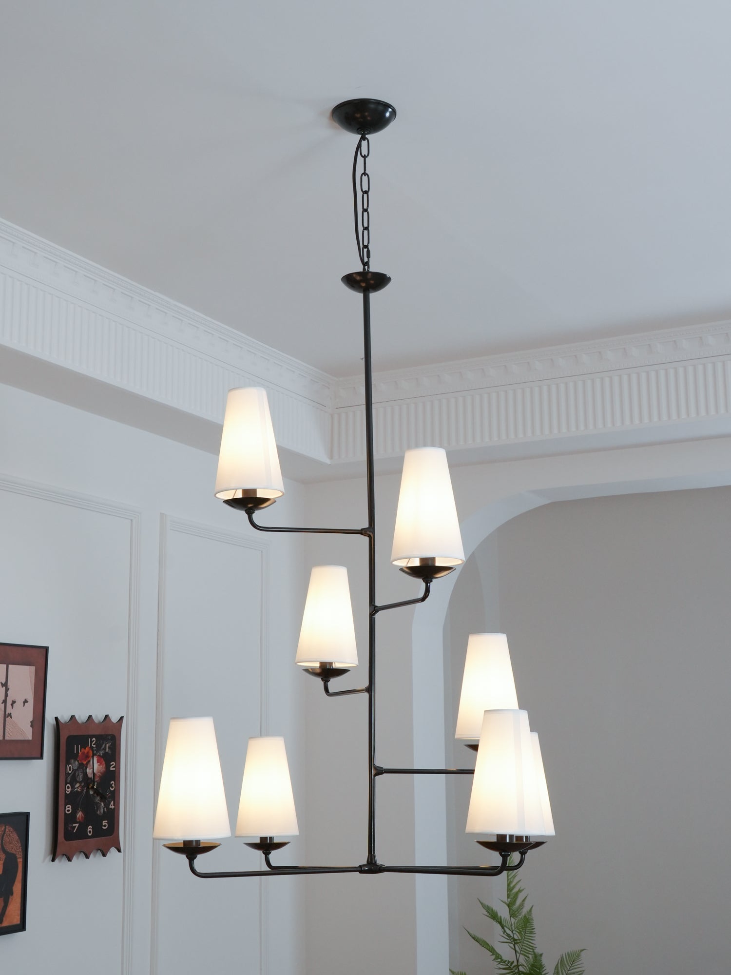 Lustra Lustre Vertical en Cuivre et Lin