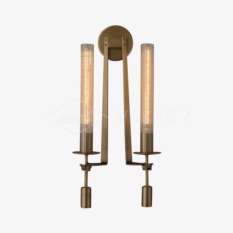 Ceshaisra French Classicism Plug-in Brass Glass Wall Lamp