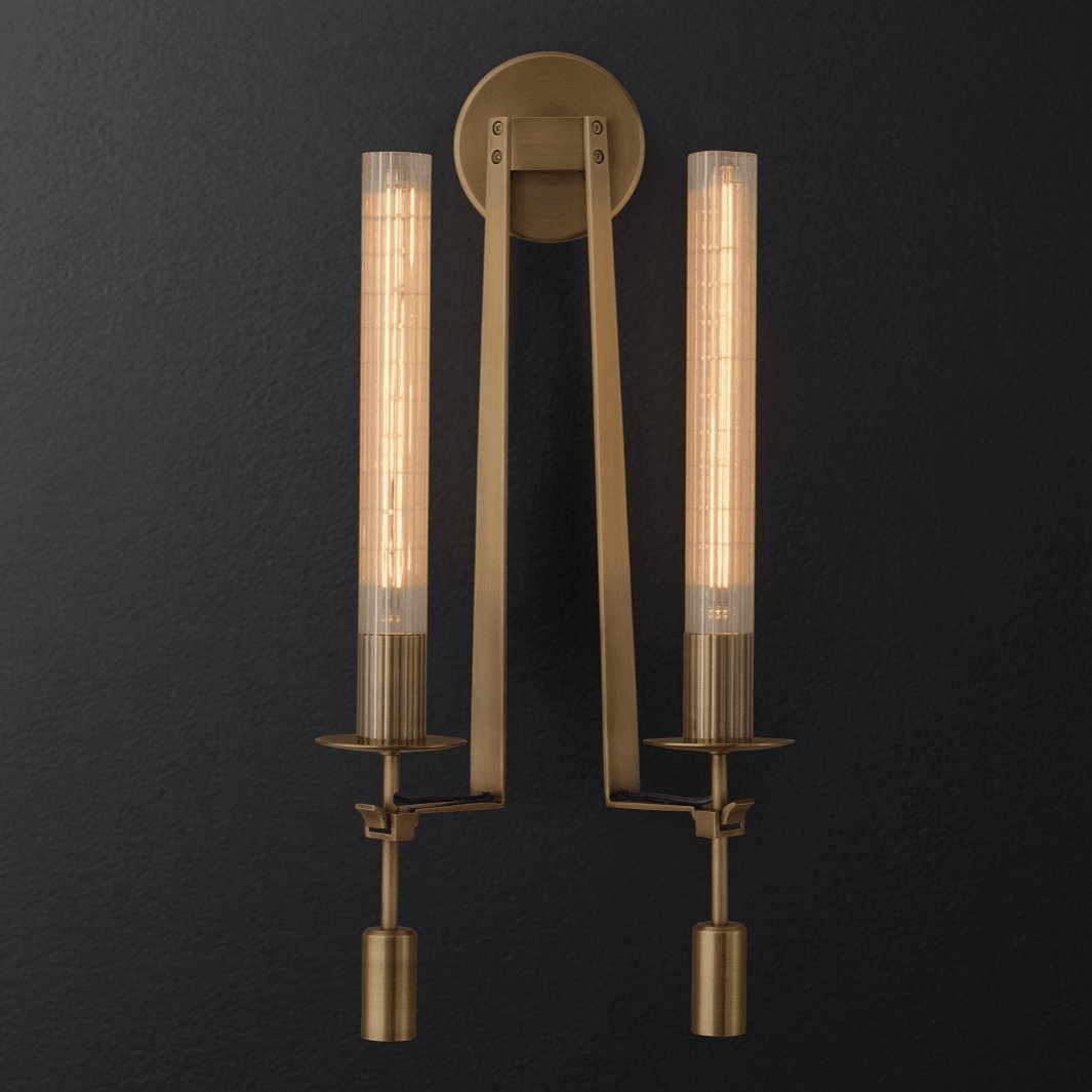 Lustra Applique Murale Laiton Minimaliste Verre Cannelé