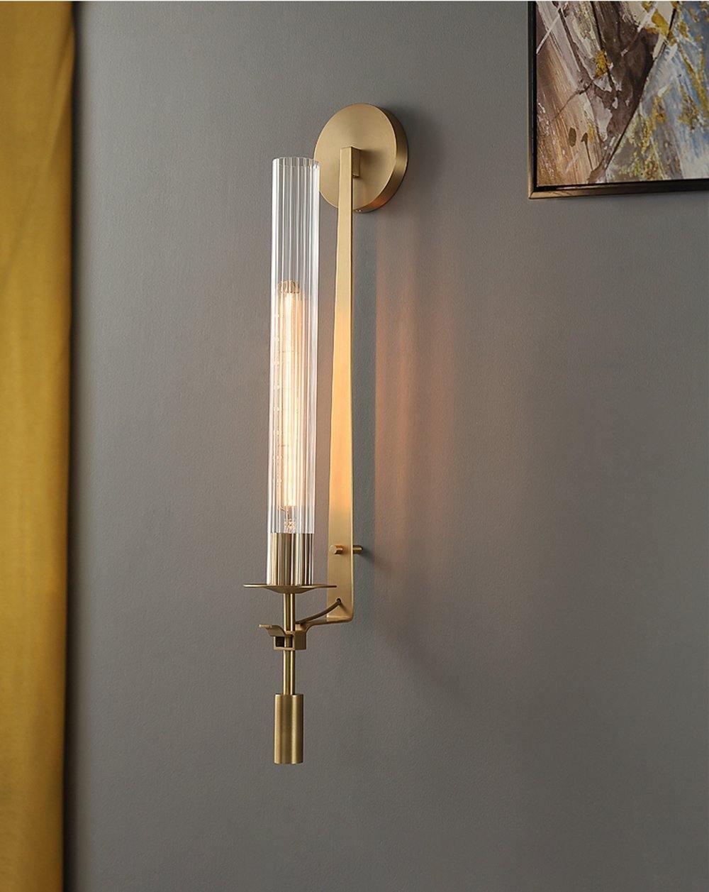 Lustra Applique Murale Laiton Minimaliste Verre Cannelé