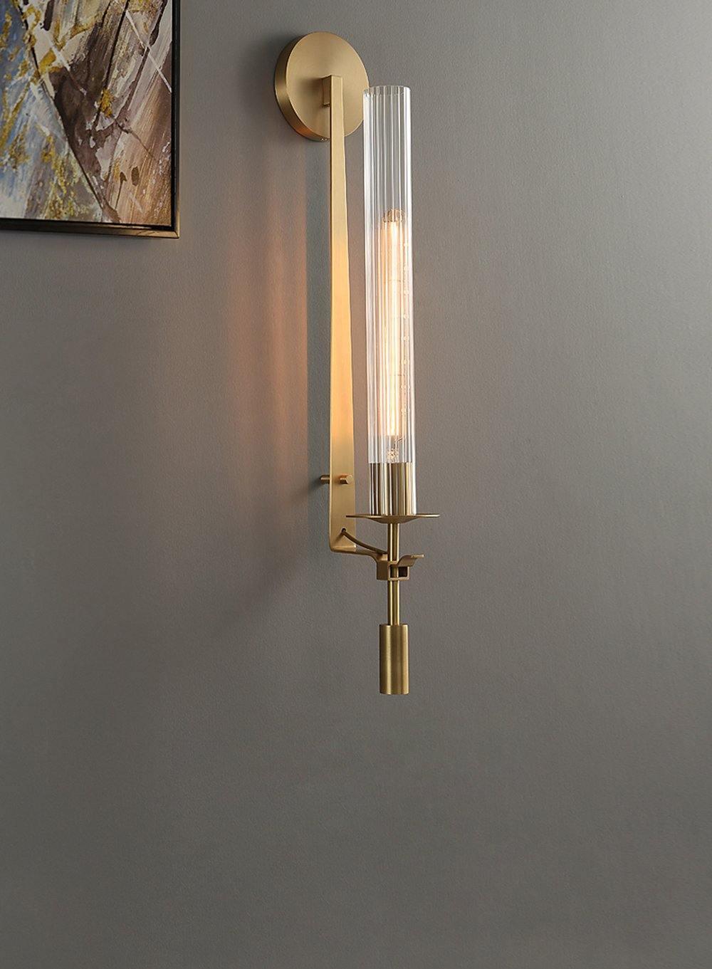 Lustra Applique Murale Laiton Minimaliste Verre Cannelé