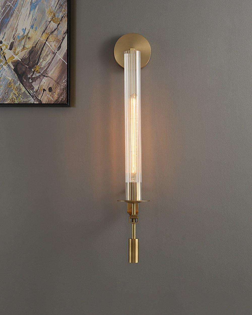 Lustra Applique Murale Laiton Minimaliste Verre Cannelé