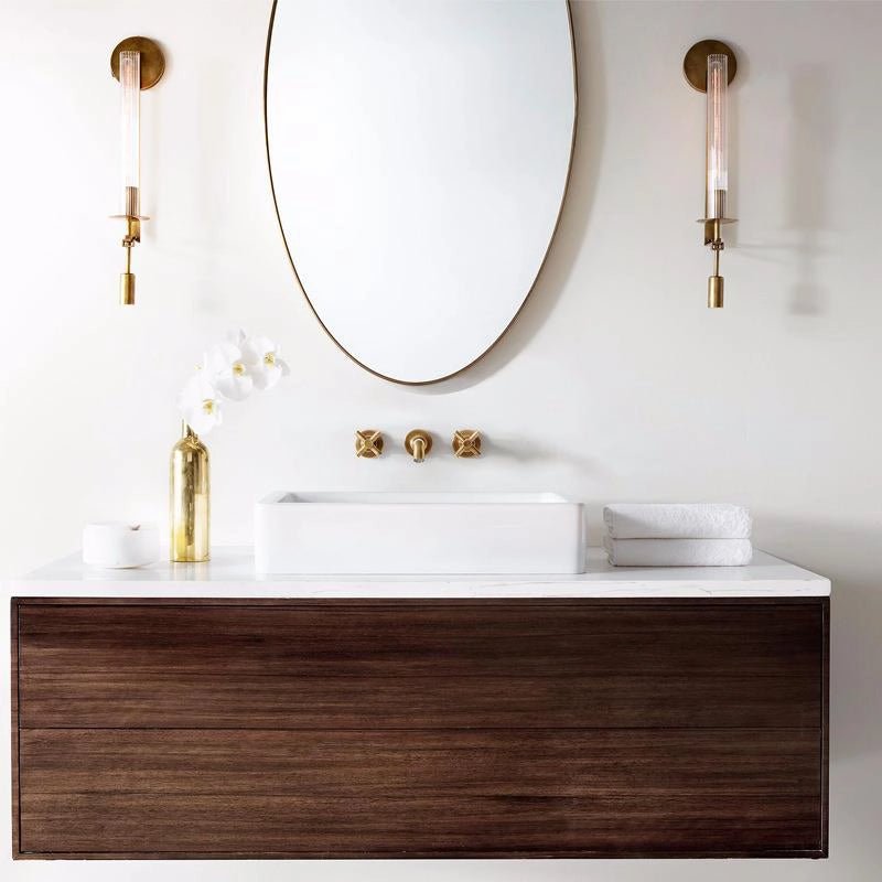 Lustra Applique Murale Laiton Minimaliste Verre Cannelé
