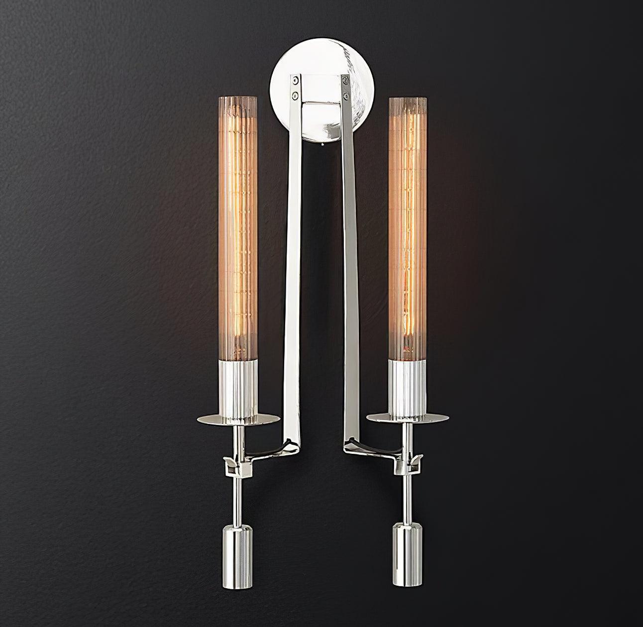 Lustra Applique Murale Laiton Minimaliste Verre Cannelé