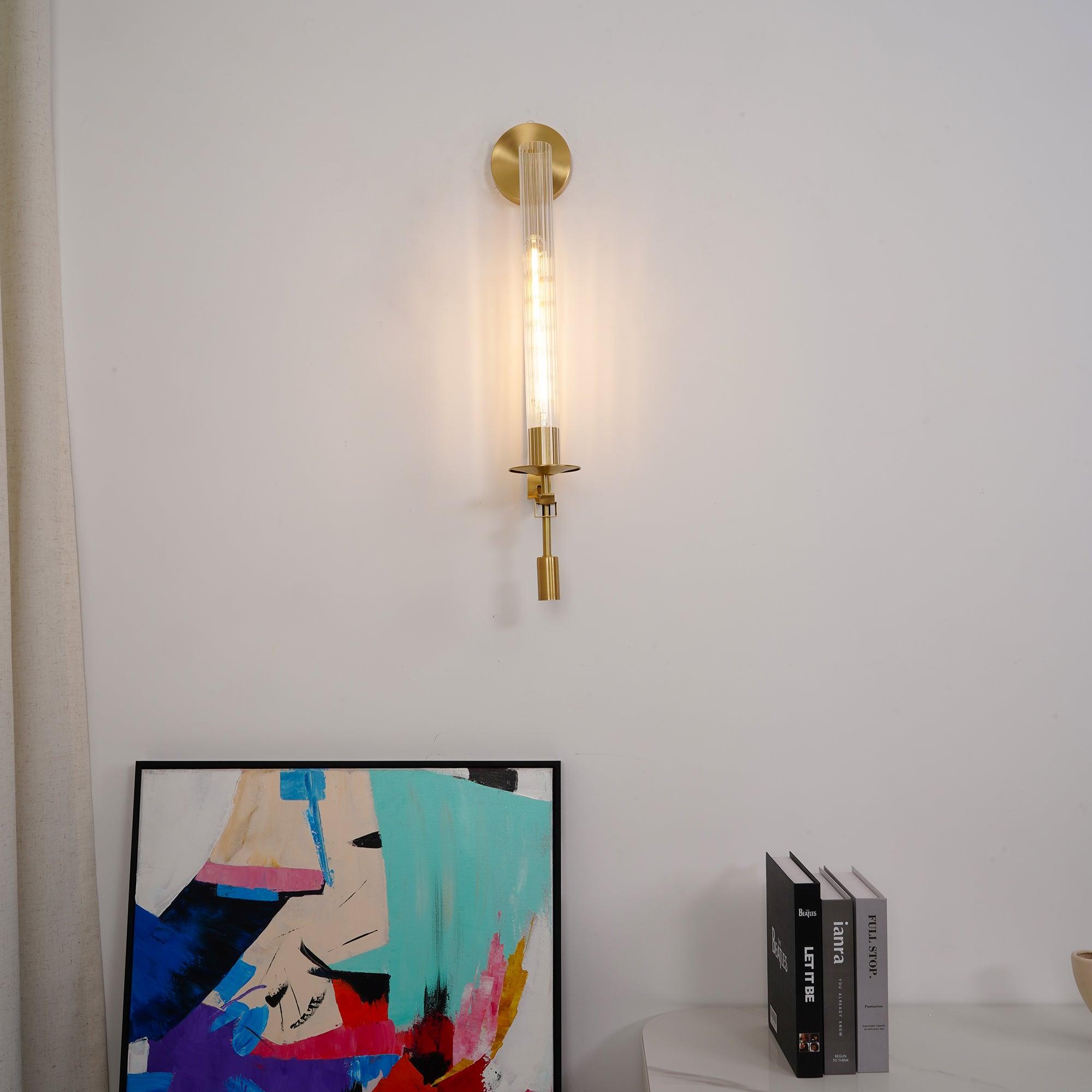 Lustra Applique Murale Laiton Minimaliste Verre Cannelé