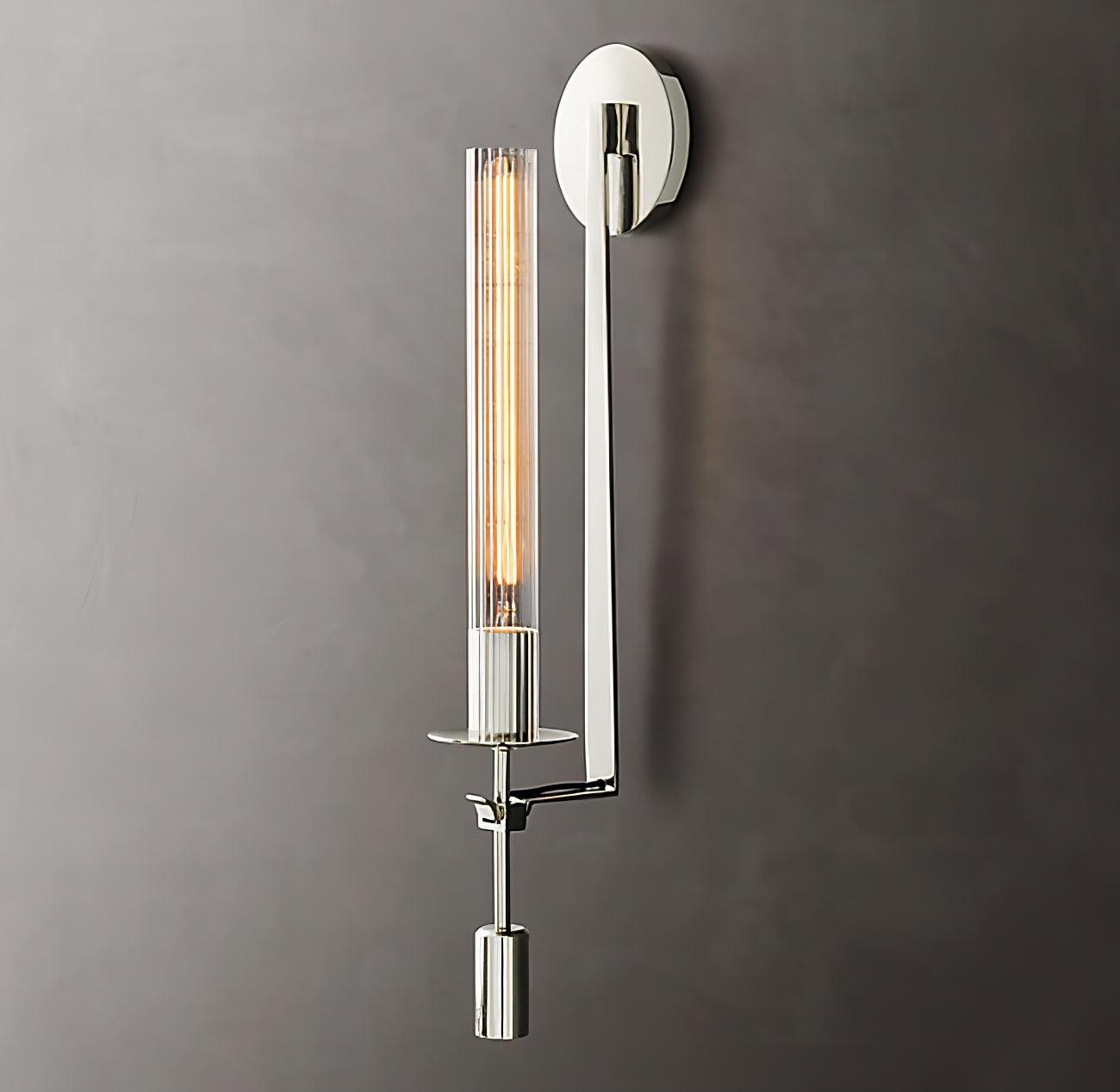Lustra Applique Murale Laiton Minimaliste Verre Cannelé