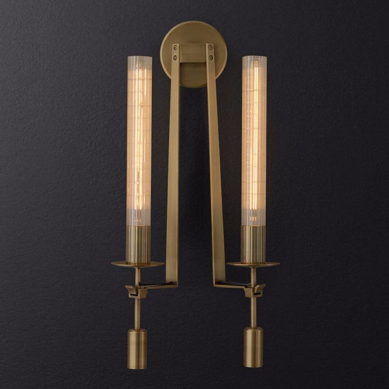 Lustra Applique Murale Laiton Minimaliste Verre Cannelé