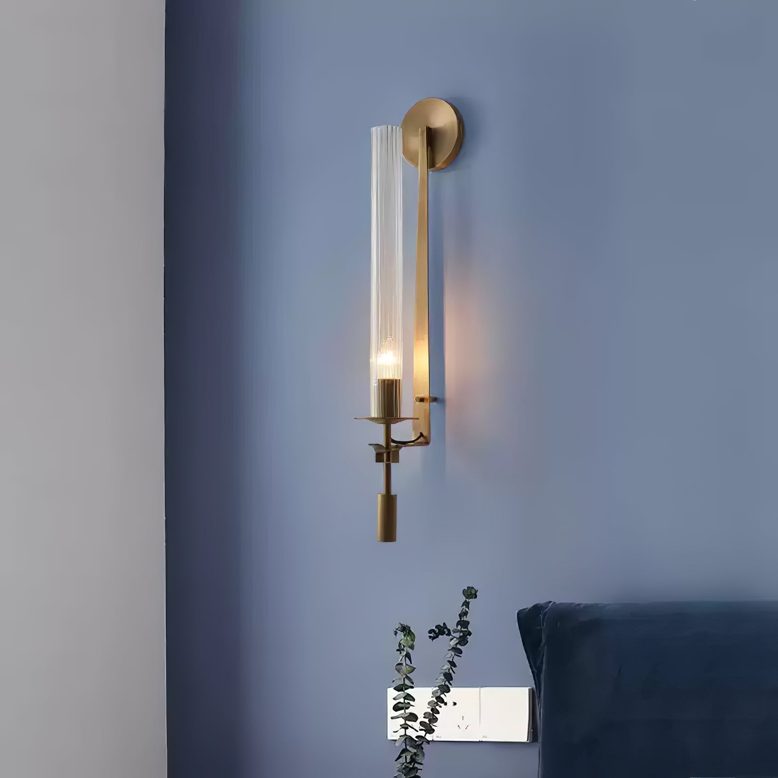 Lustra Applique Murale Laiton Minimaliste Verre Cannelé