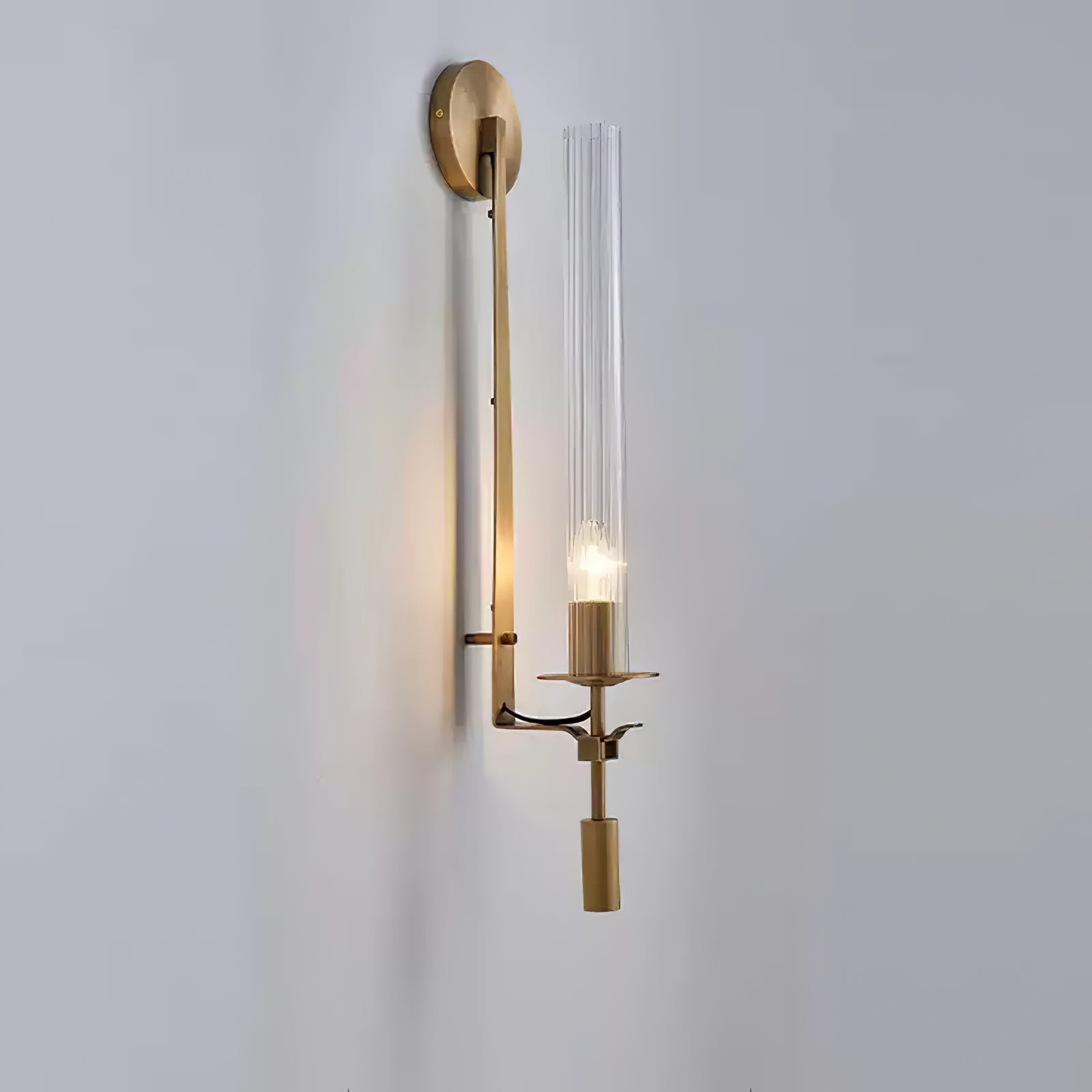 Lustra Applique Murale Laiton Minimaliste Verre Cannelé