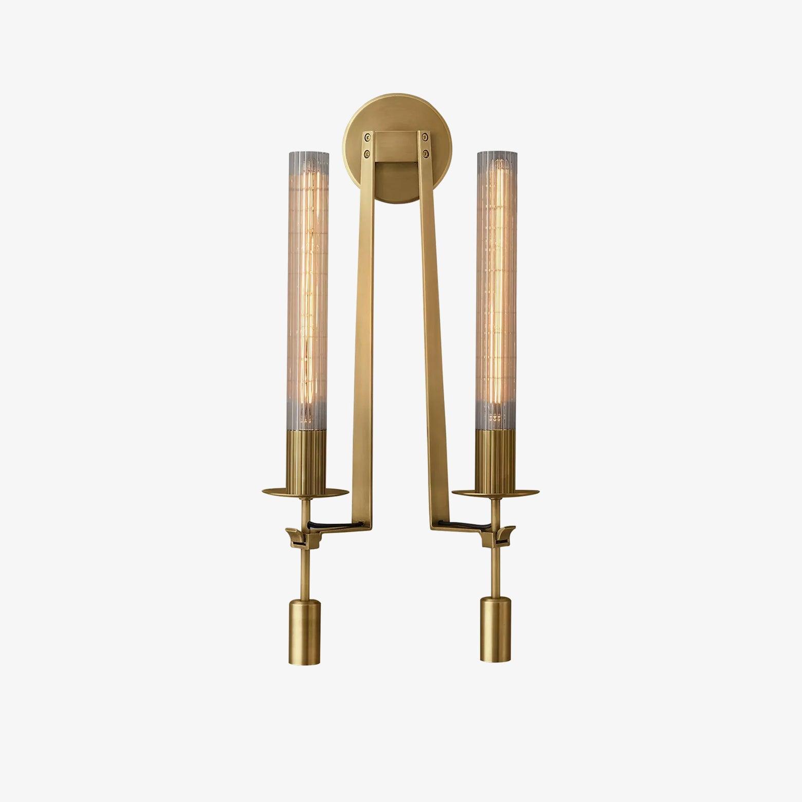 Lustra Applique Murale Laiton Minimaliste Verre Cannelé