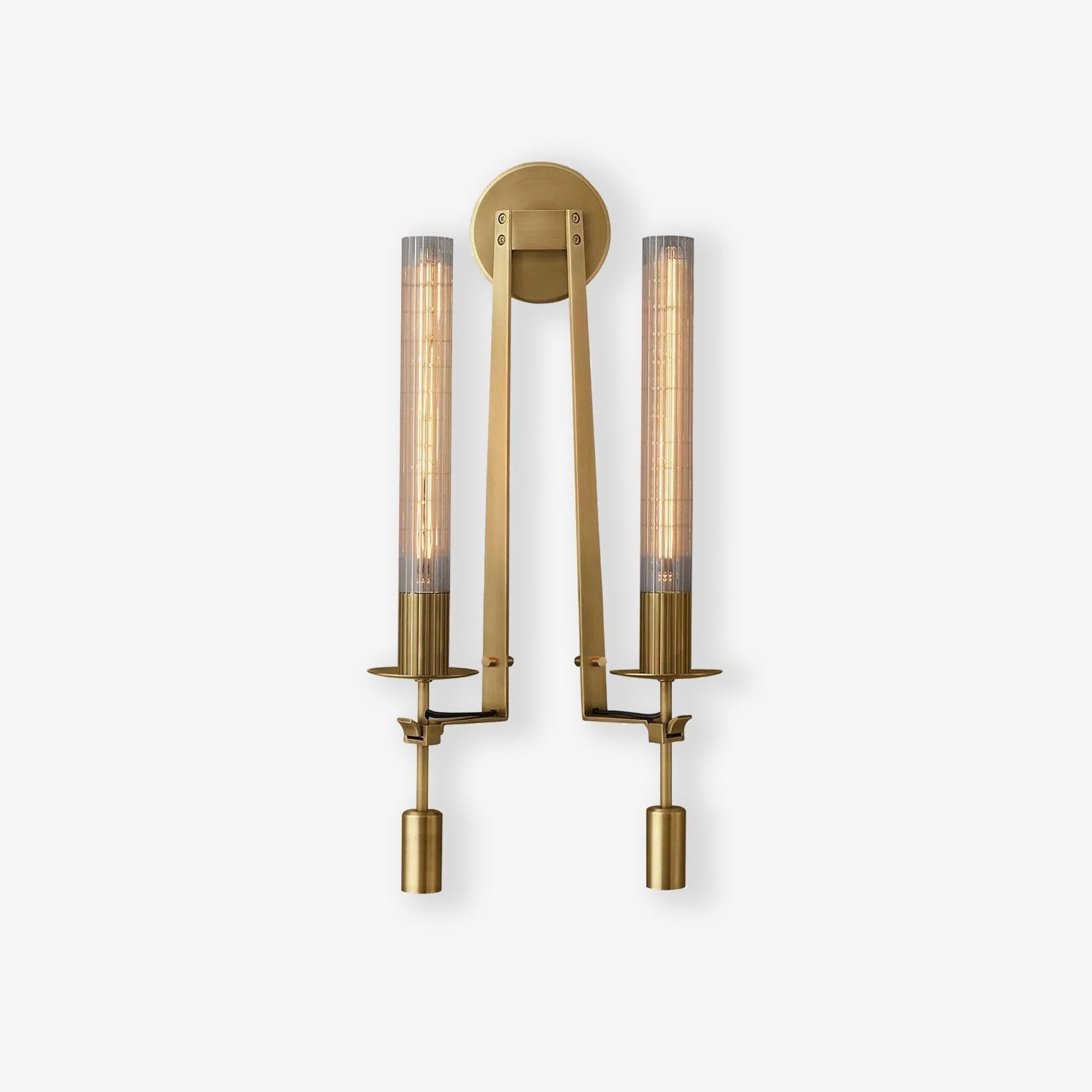 Lustra Applique Murale Laiton Minimaliste Verre Cannelé