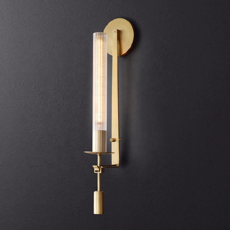 Lustra Applique Murale Laiton Minimaliste Verre Cannelé