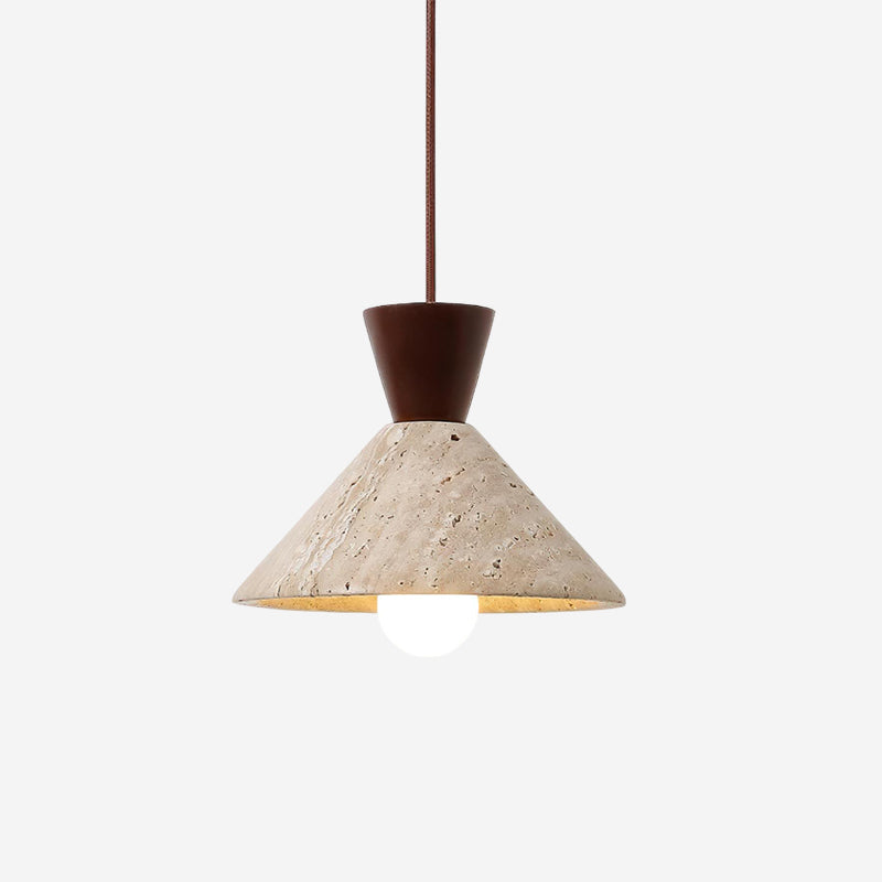Ritta Suspension Travertin Forme Chapeau