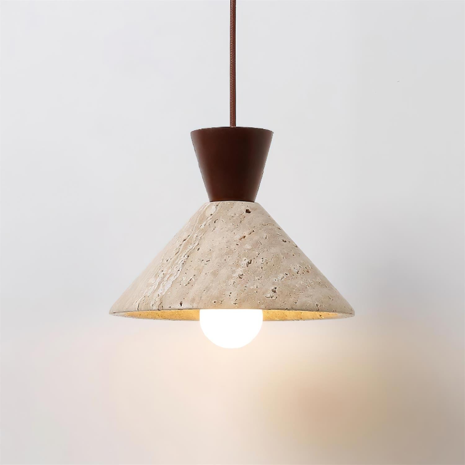 Ritta Suspension Travertin Forme Chapeau