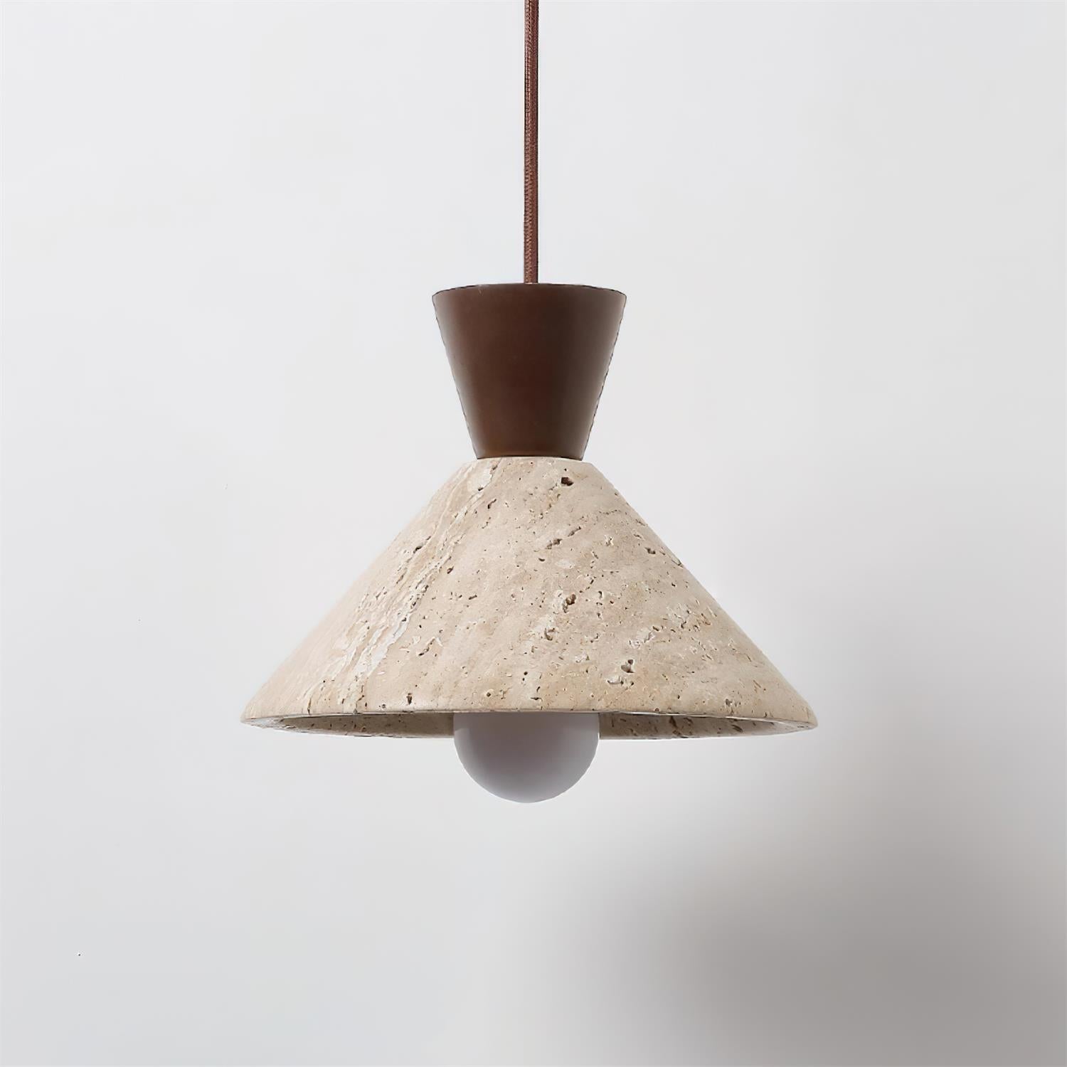 Ritta Suspension Travertin Forme Chapeau