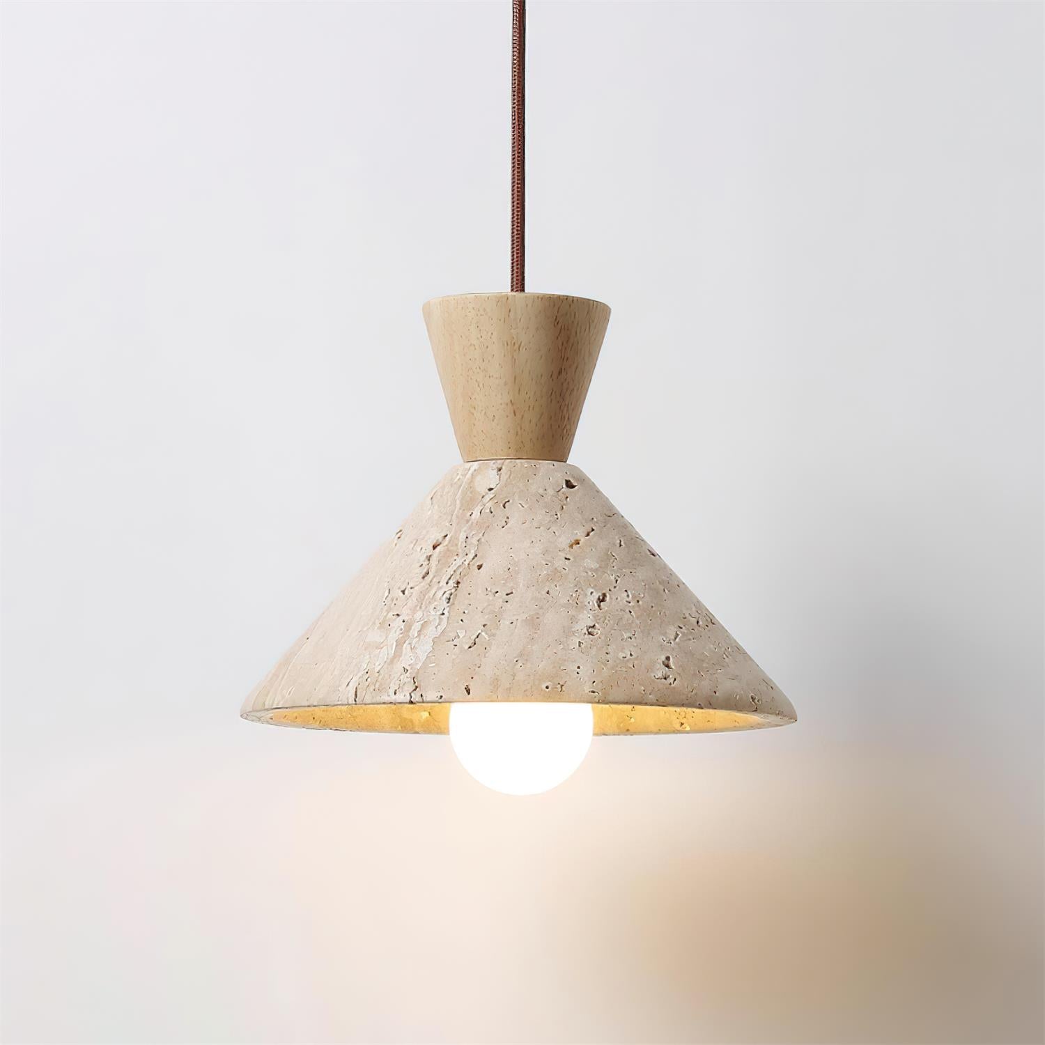 Ritta Suspension Travertin Forme Chapeau