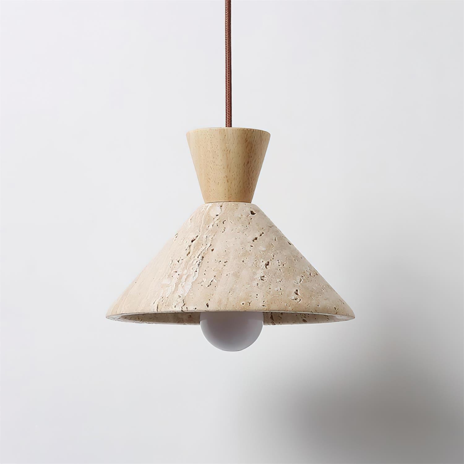 Ritta Suspension Travertin Forme Chapeau