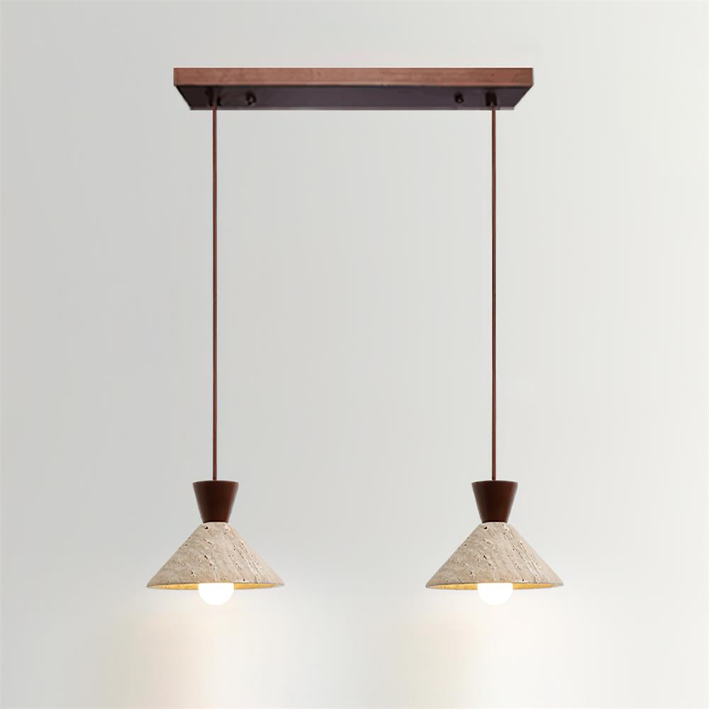 Ritta Suspension Travertin Forme Chapeau