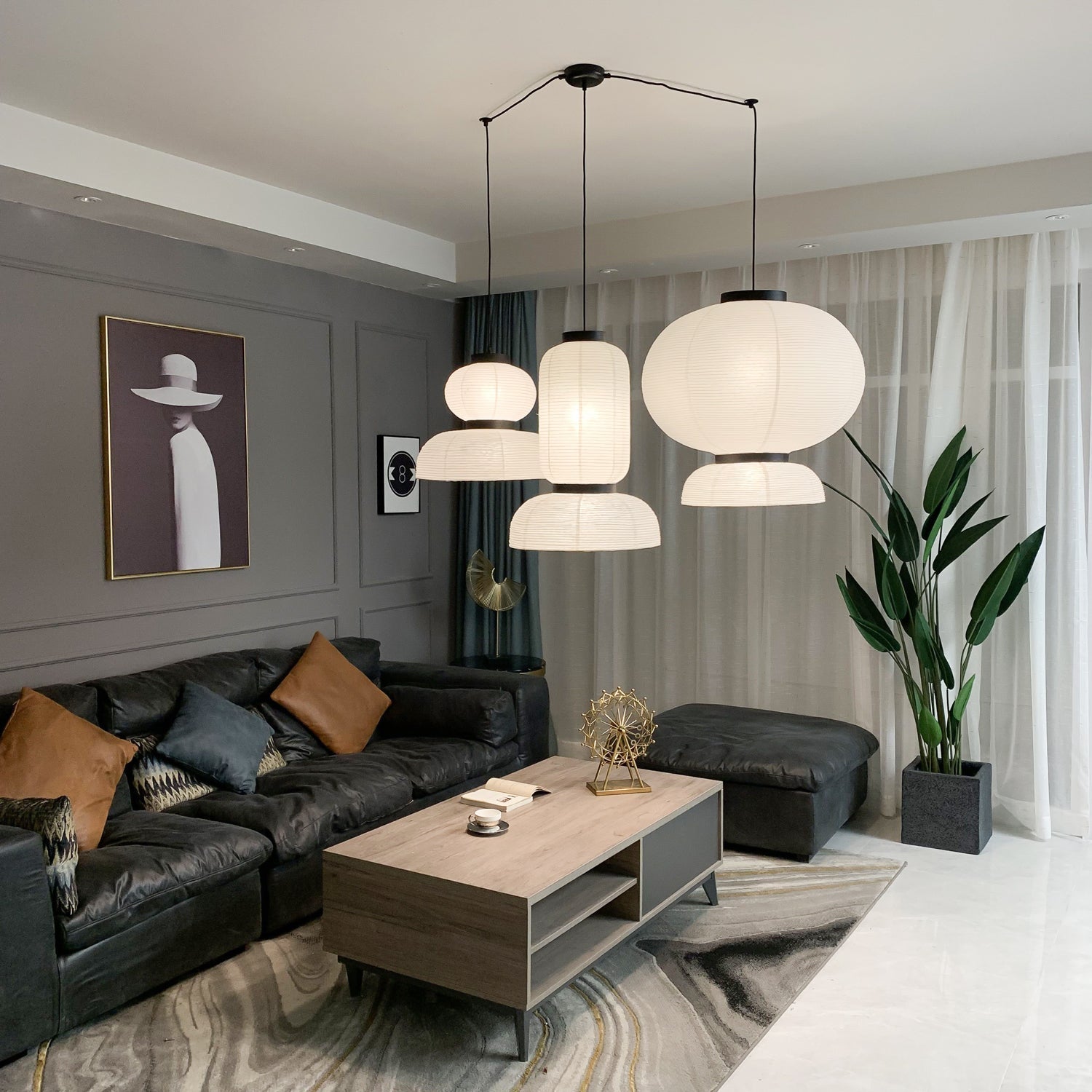 Tessire Lampe Suspendue Scandinave en Papier