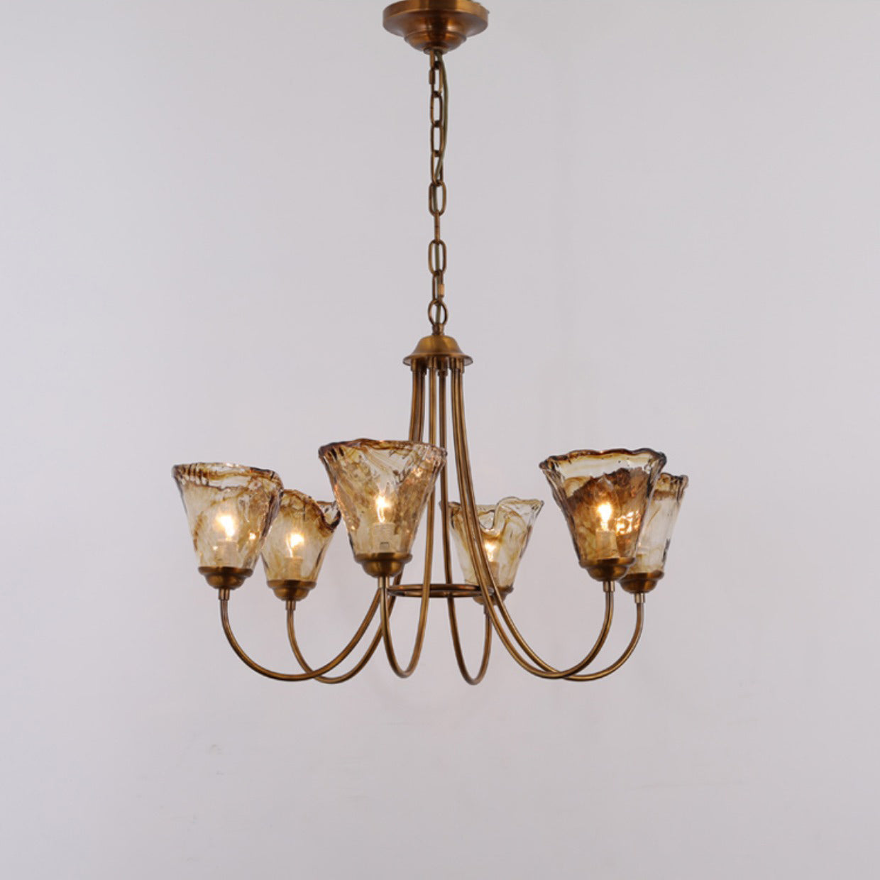 Ilsilis Lustre Métal Laiton Ambre Vintage Industriel