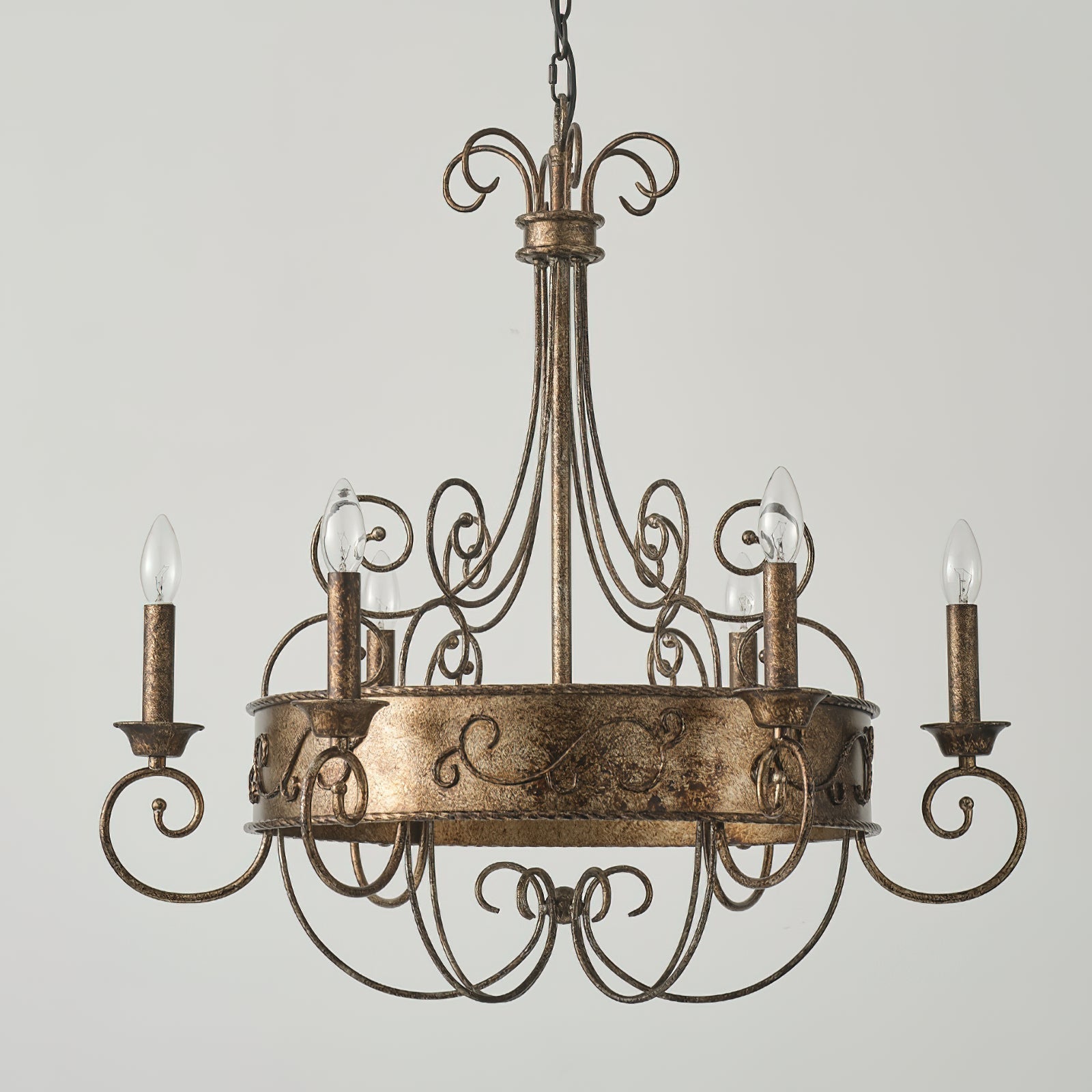 Itheira Lustre Métal Vintage Industriel Rouille Lustres