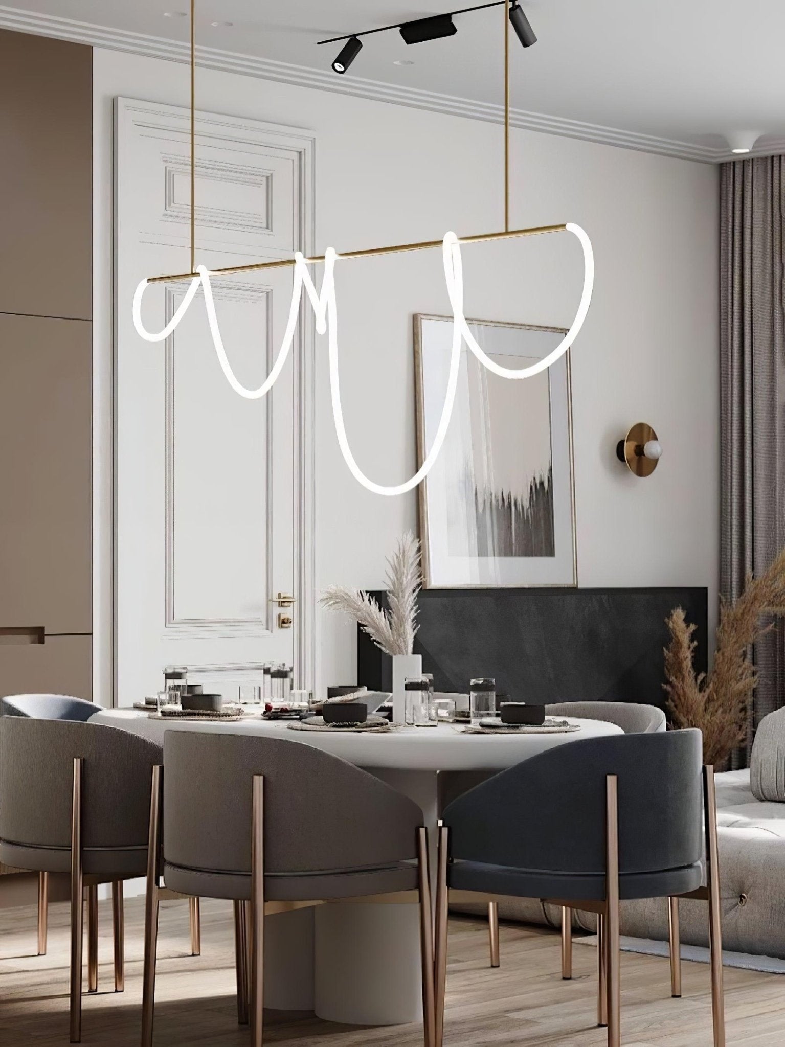Lustra Lustre Flexible Silicone Courbe Moderne Élégant