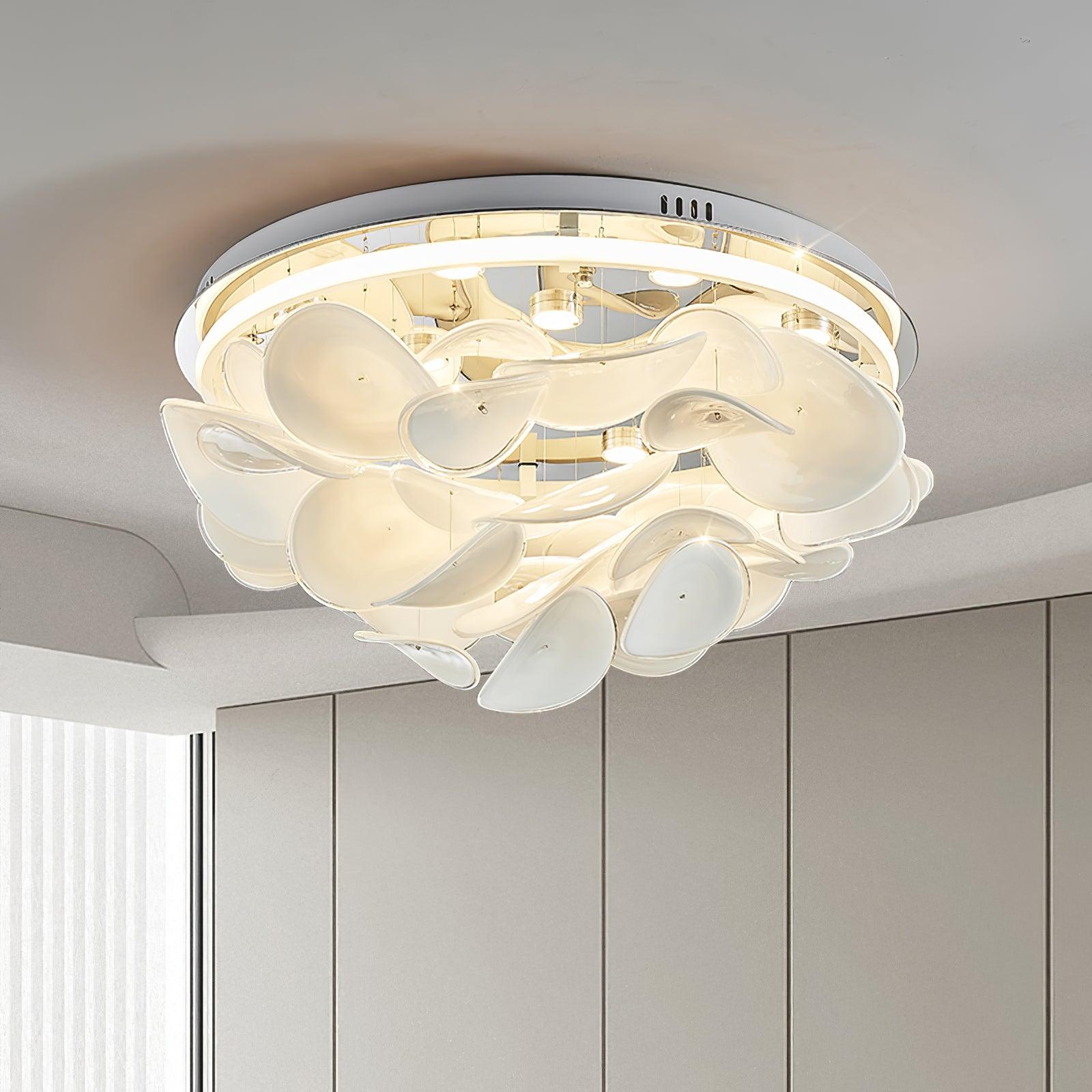 Lustra Lampe de plafond florale française en pétales pour maisons modernes