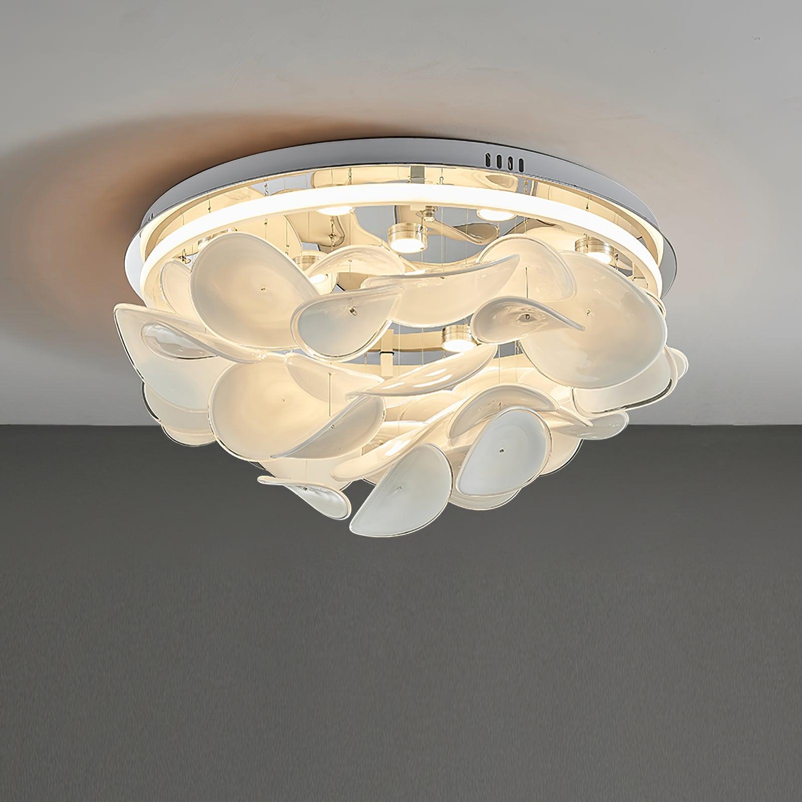 Lustra Lampe de plafond florale française en pétales pour maisons modernes