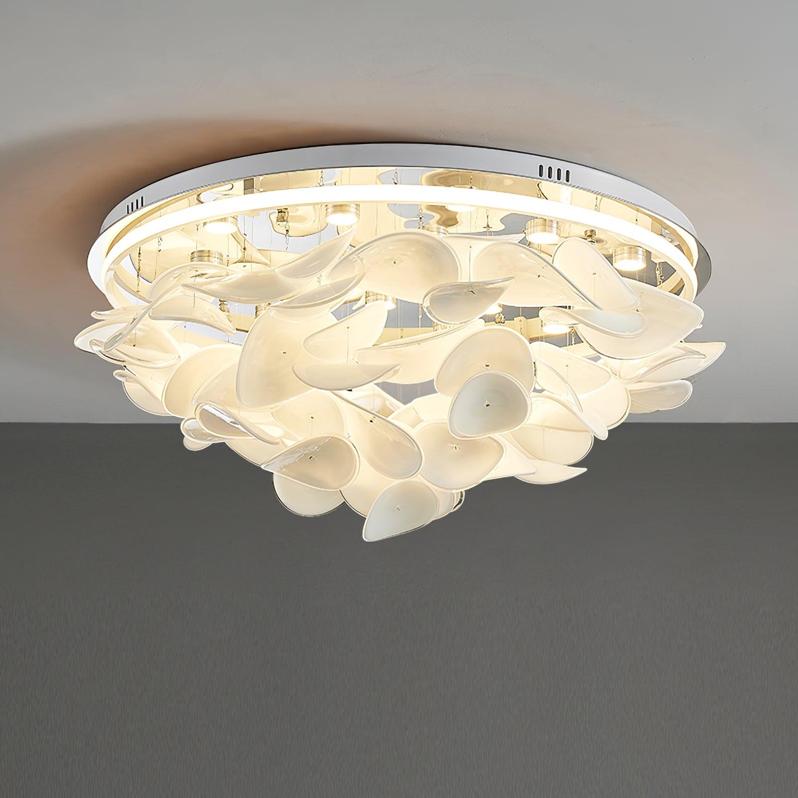 Lustra Lampe de plafond florale française en pétales pour maisons modernes