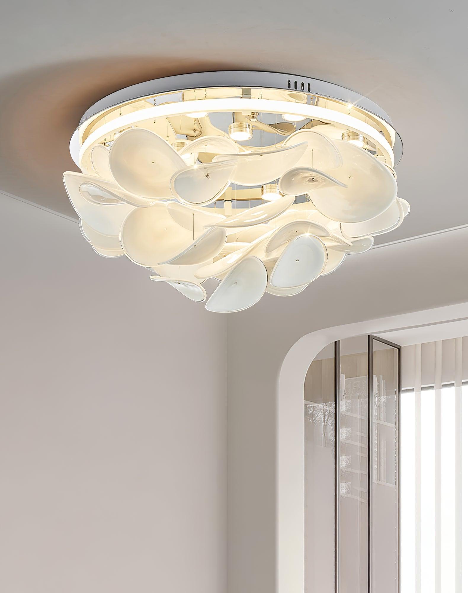 Lustra Lampe de plafond florale française en pétales pour maisons modernes