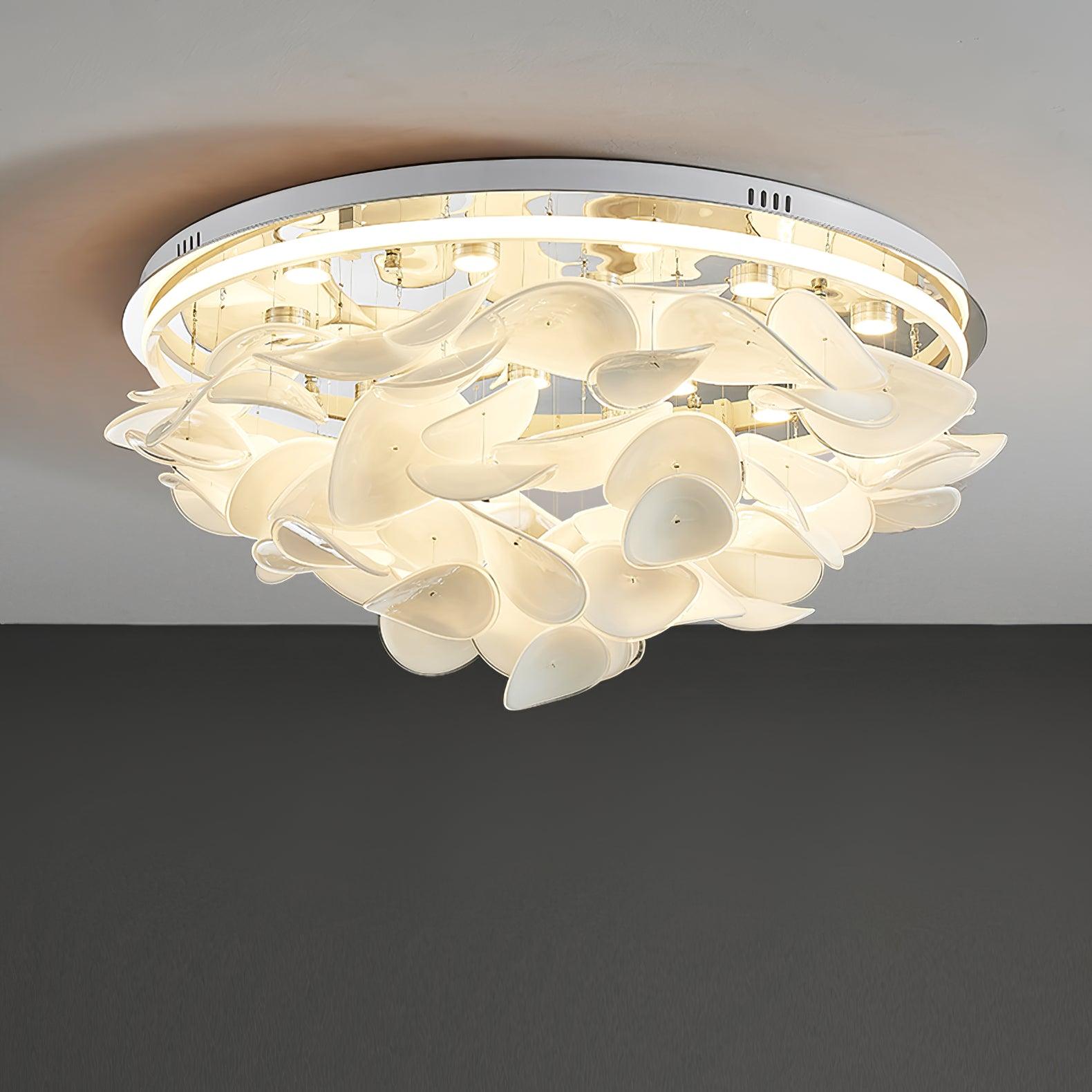 Lustra Lampe de plafond florale française en pétales pour maisons modernes