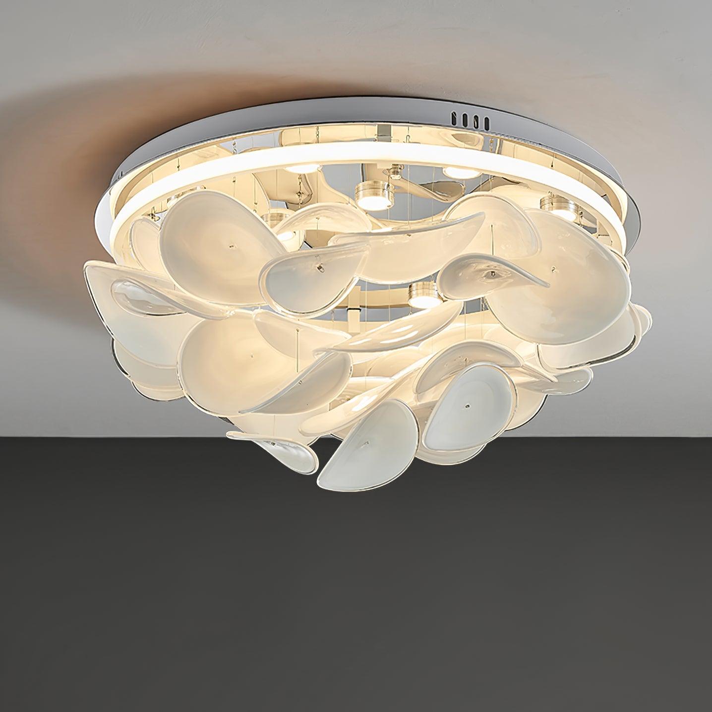 Lustra Lampe de plafond florale française en pétales pour maisons modernes