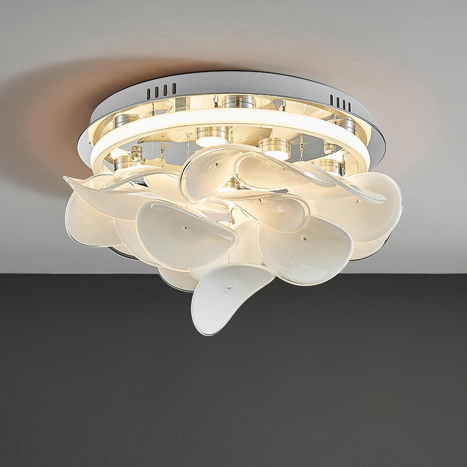 Lustra Lampe de plafond florale française en pétales pour maisons modernes