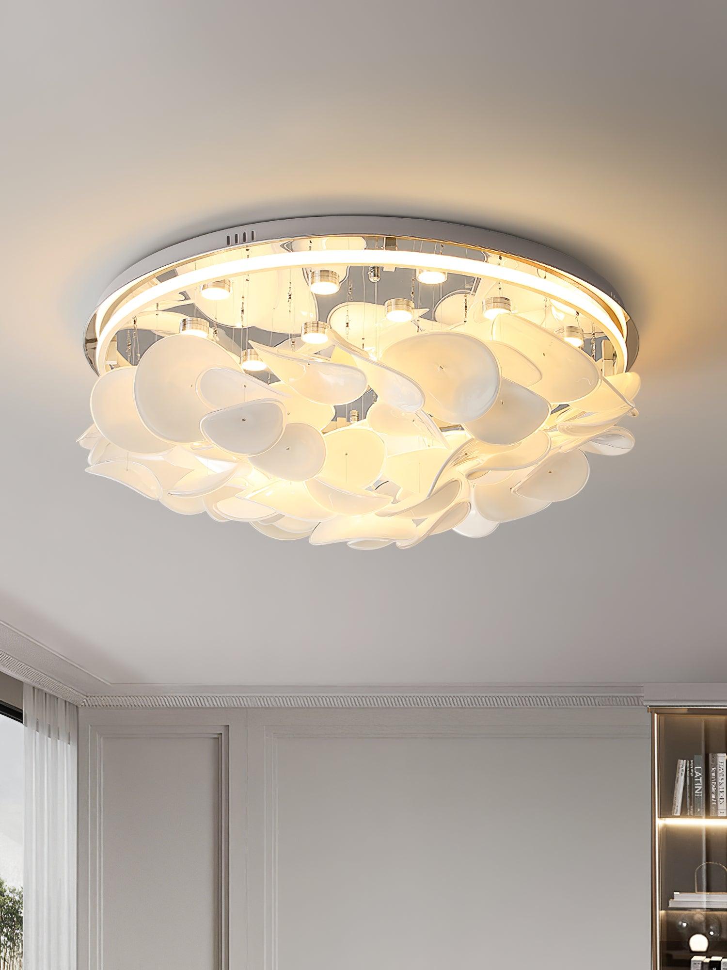 Lustra Lampe de plafond florale française en pétales pour maisons modernes